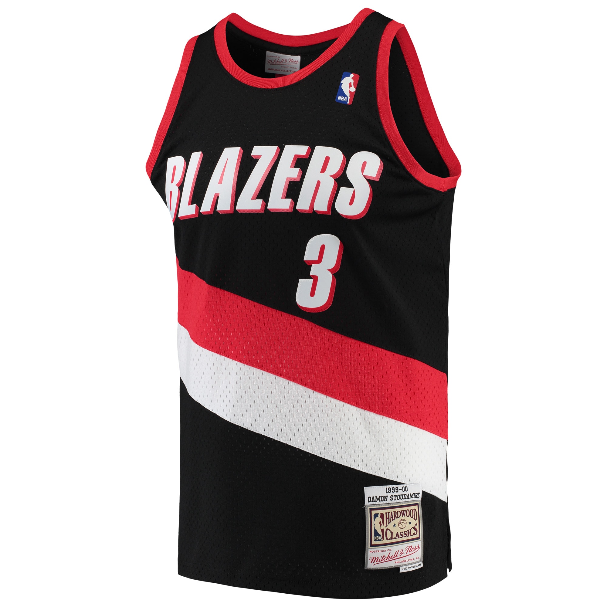Alternative view of Damon Stoudamire Portland Trail Blazers Mitchell & Ness Hardwood Classics Swingman Jersey - Black - JS489 
