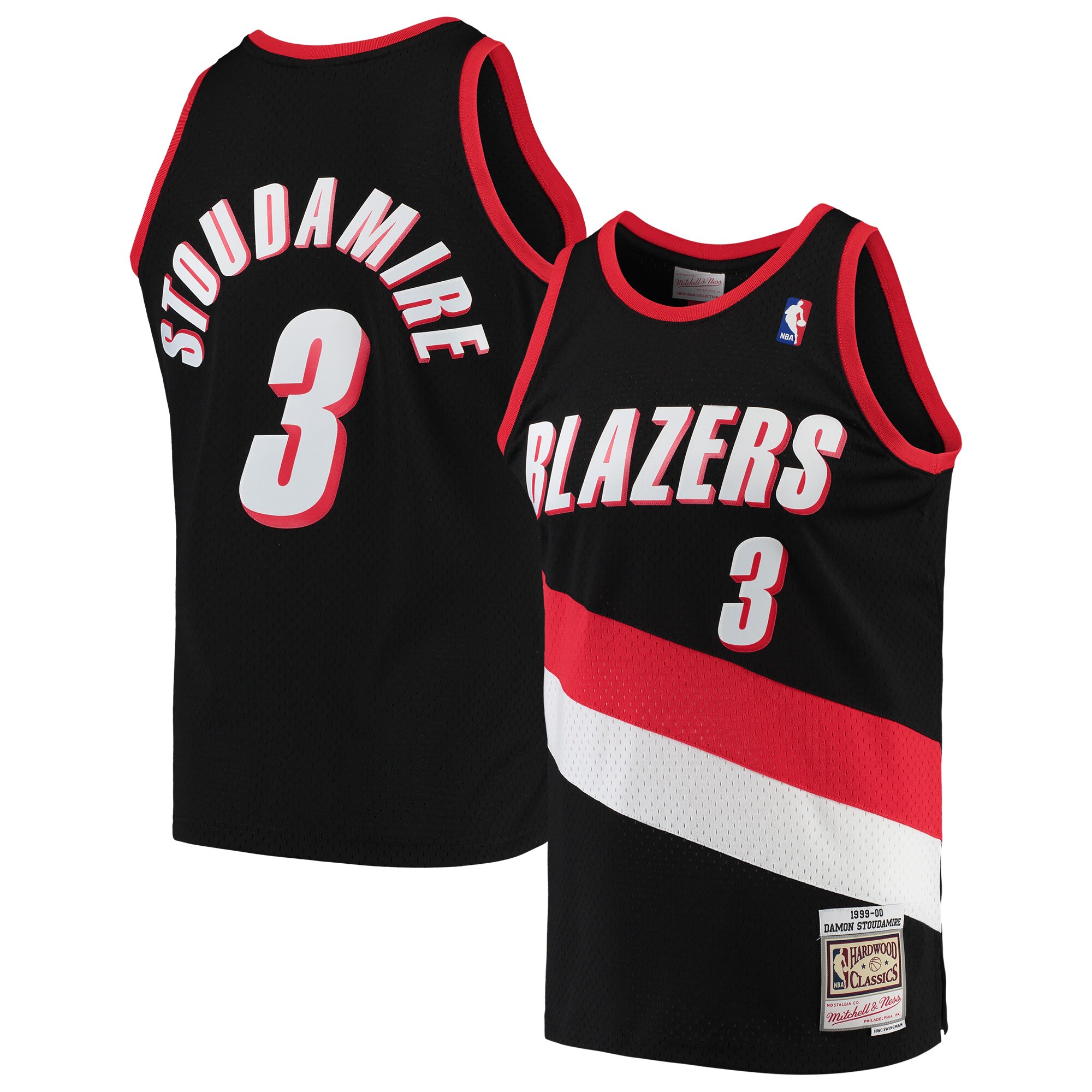 Alternative view of Damon Stoudamire Portland Trail Blazers Mitchell & Ness Hardwood Classics Swingman Jersey – Black