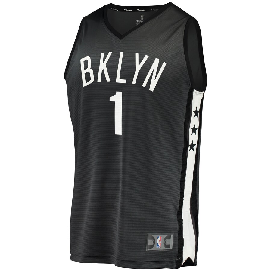Alternative view of D'angelo Russell Brooklyn Nets Fanatics Branded Youth Fast Break Team Replica Player Jersey - Statement Edition - Black