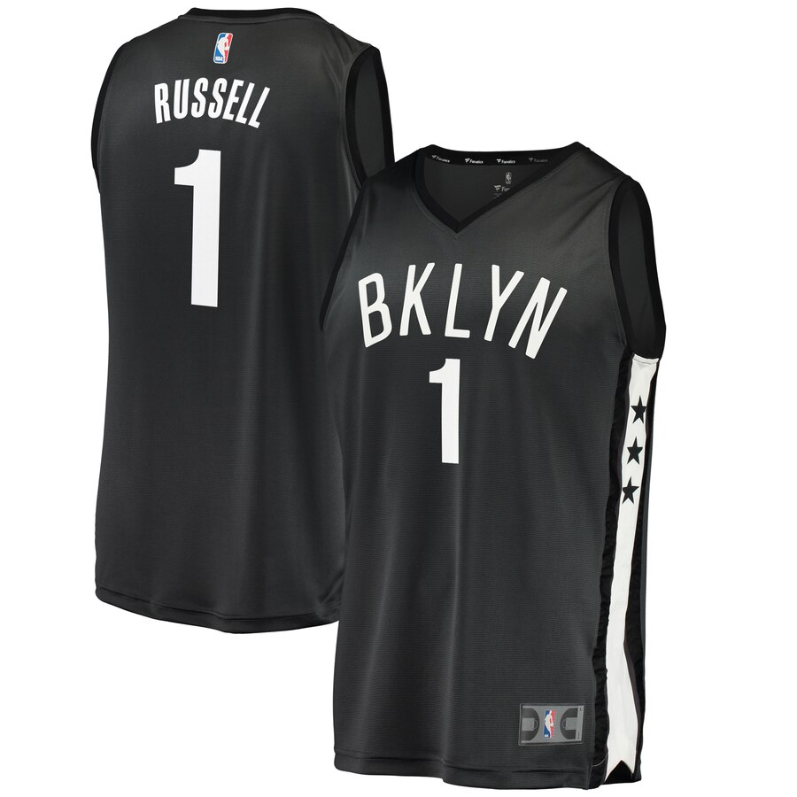 D'angelo Russell Brooklyn Nets Fanatics Branded Youth Fast Break Team Replica Player Jersey - Statement Edition - Black