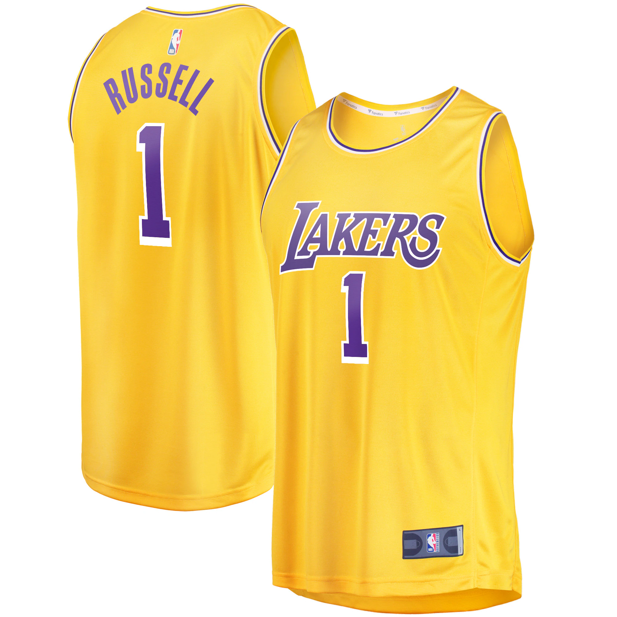 D'angelo Russell Los Angeles Lakers Fanatics Branded Fast Break Player Jersey - Icon Edition - Gold