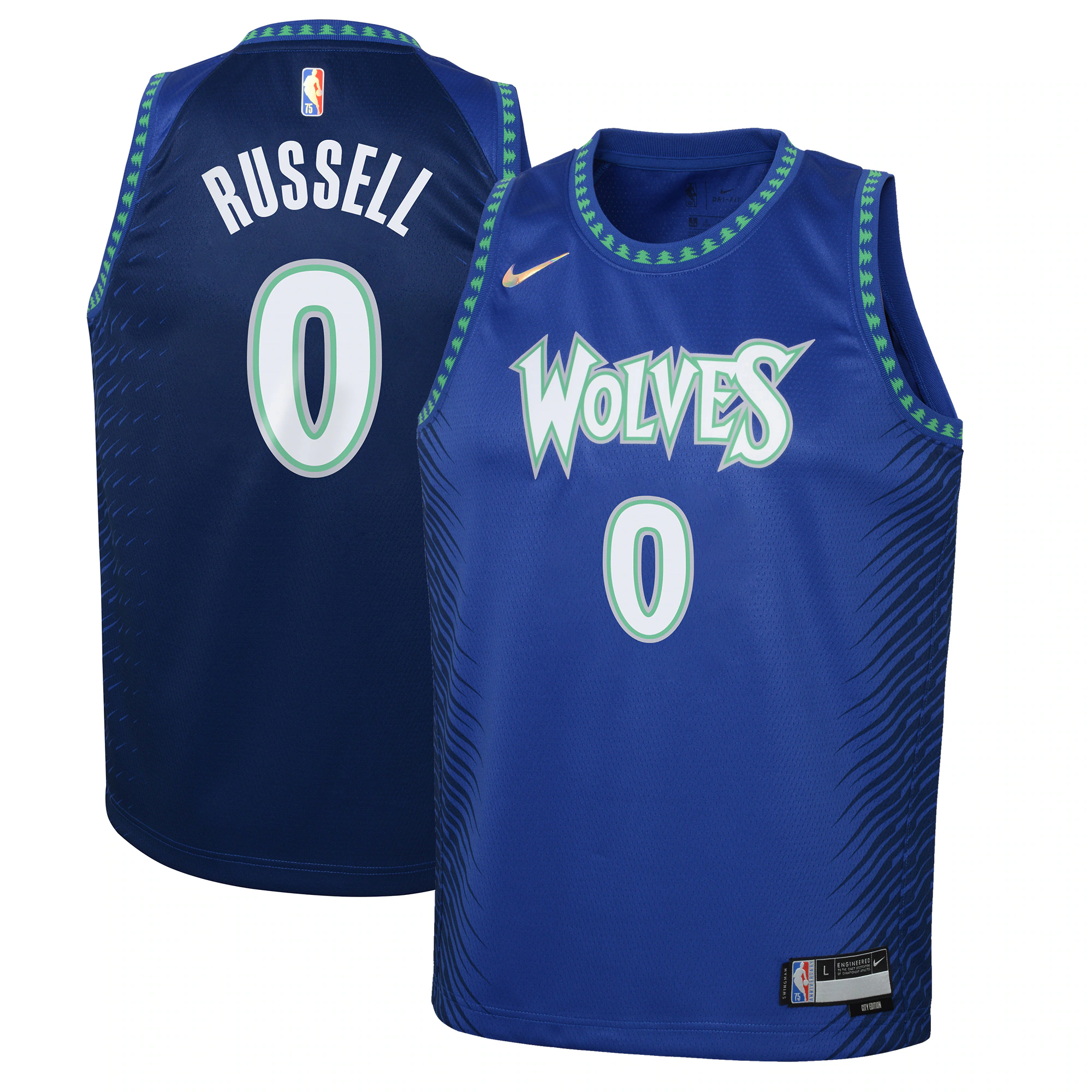 D'angelo Russell Minnesota Timberwolves Youth 2021/22 Swingman Jersey - City Edition - Blue