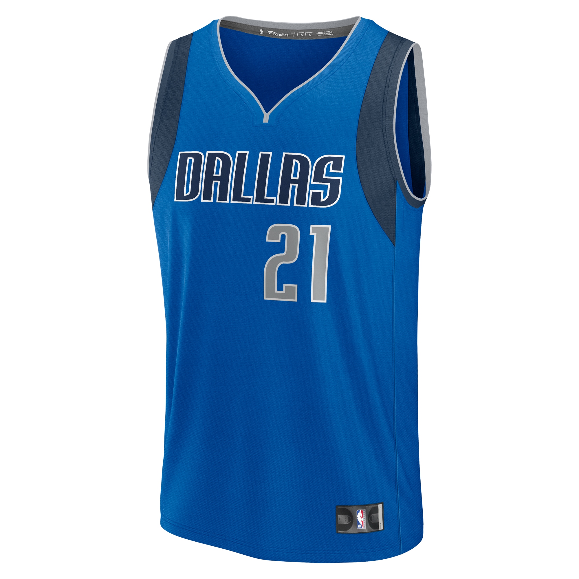 Alternative view of Daniel Gafford Dallas Mavericks Fanatics Youth Fast Break Player Jersey - Icon Edition - Blue