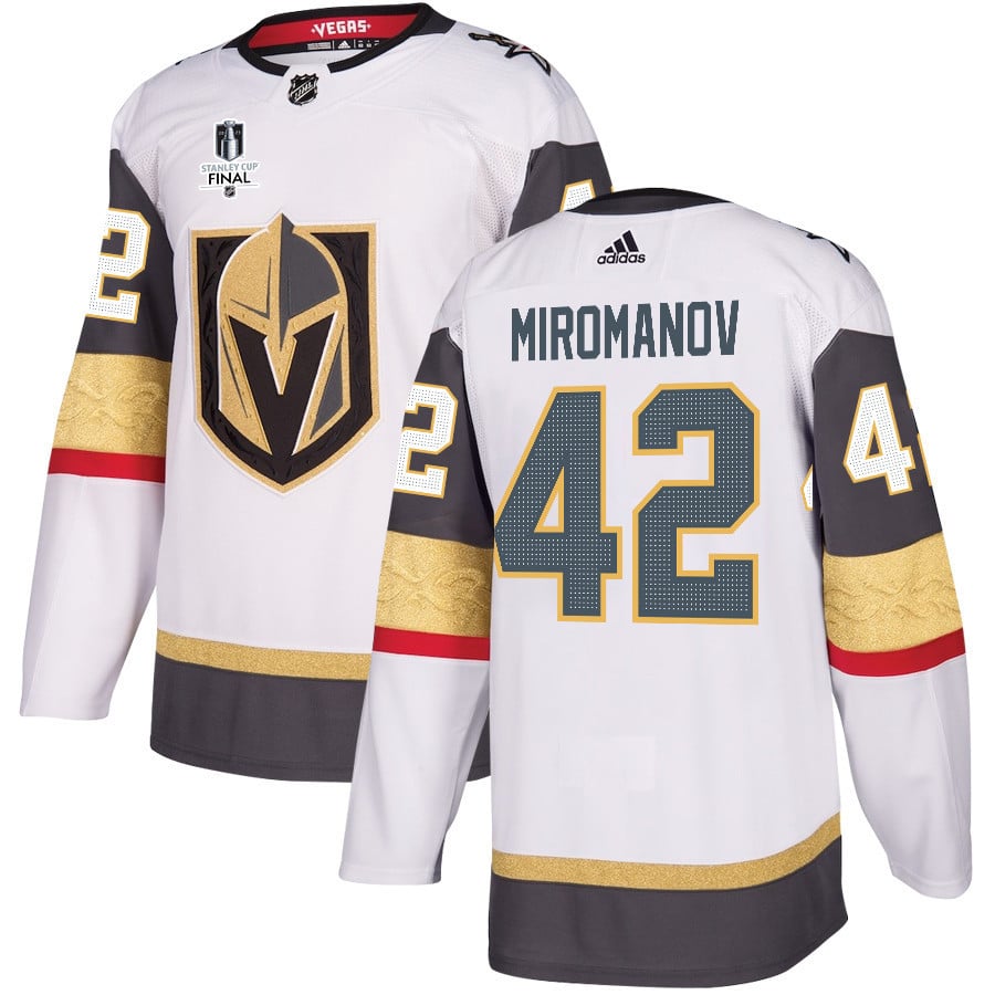Daniil Miromanov 42 Vegas Golden Knights Stanley Cup 2023 Final Patch Away Breakaway Men Jersey - White - JS483 