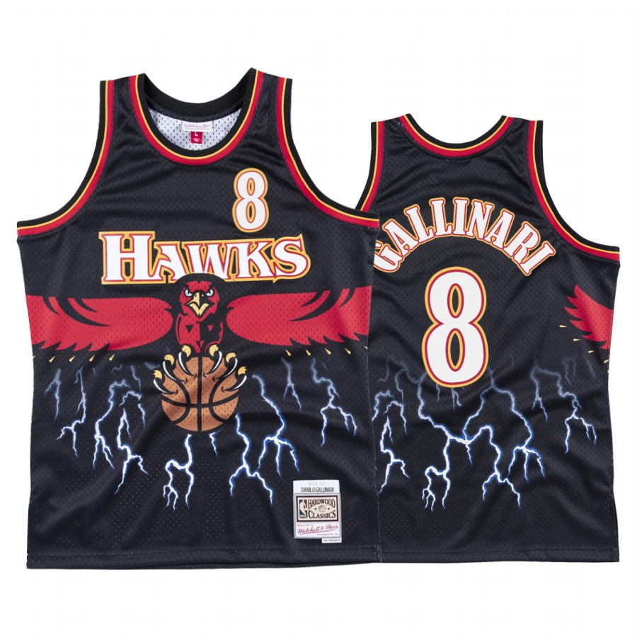 Danilo Gallinari 8 Atlanta Hawks Black Lightning Jersey - JS146 