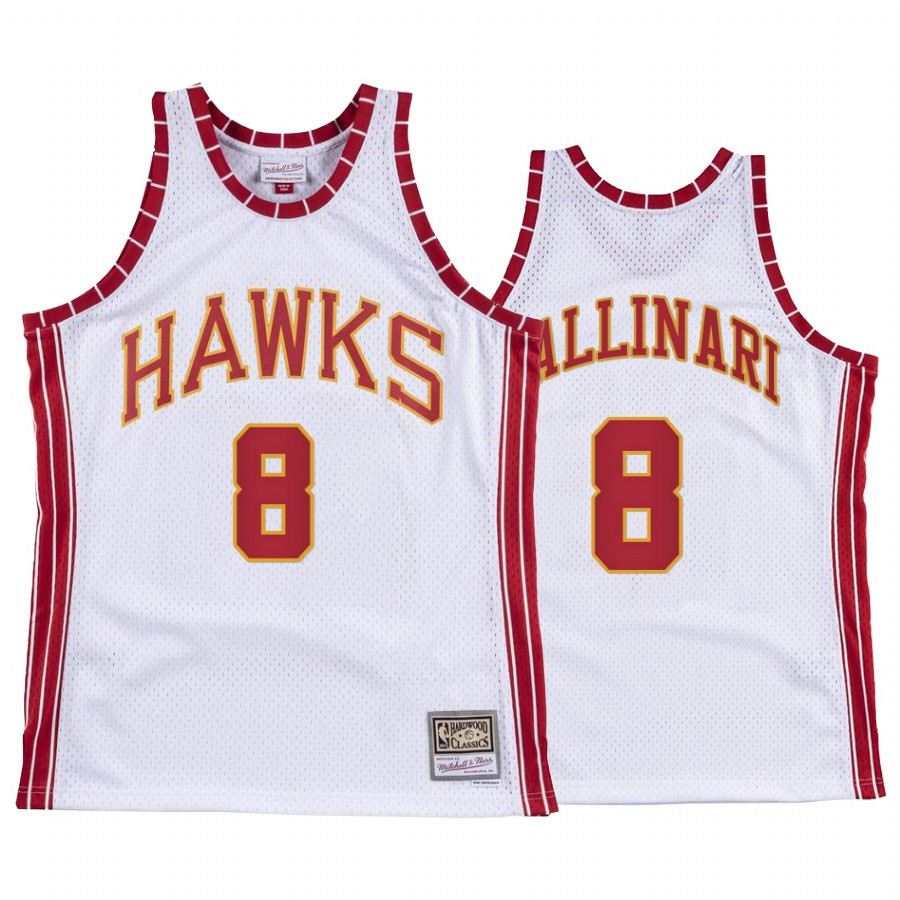 Danilo Gallinari 8 Atlanta Hawks Hardwood Classics Jersey White - JS770 