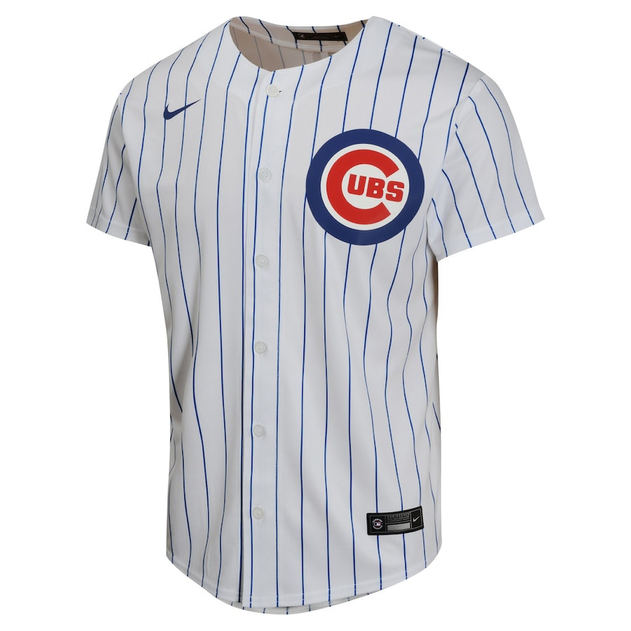 Alternative view of Dansby Swanson 7 Chicago Cubs Home Game Player YOUTH Jersey - White