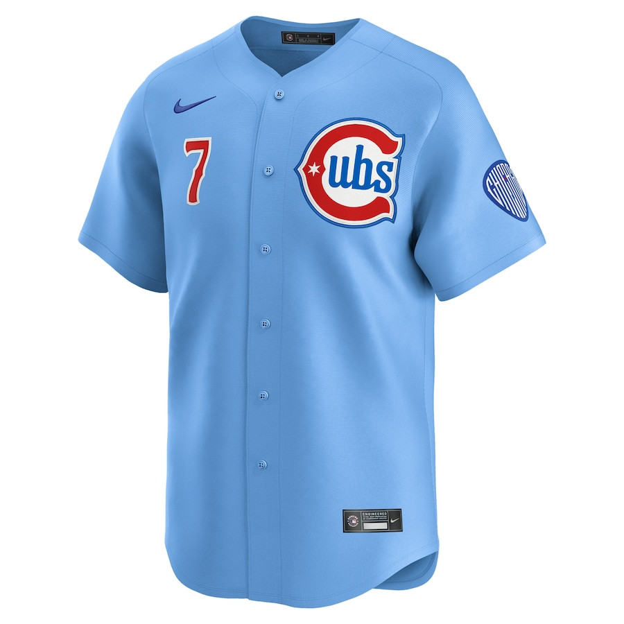 Alternative view of Dansby Swanson 7 Chicago Cubs Limited Alternate 2 Men Jersey - Baby Blue