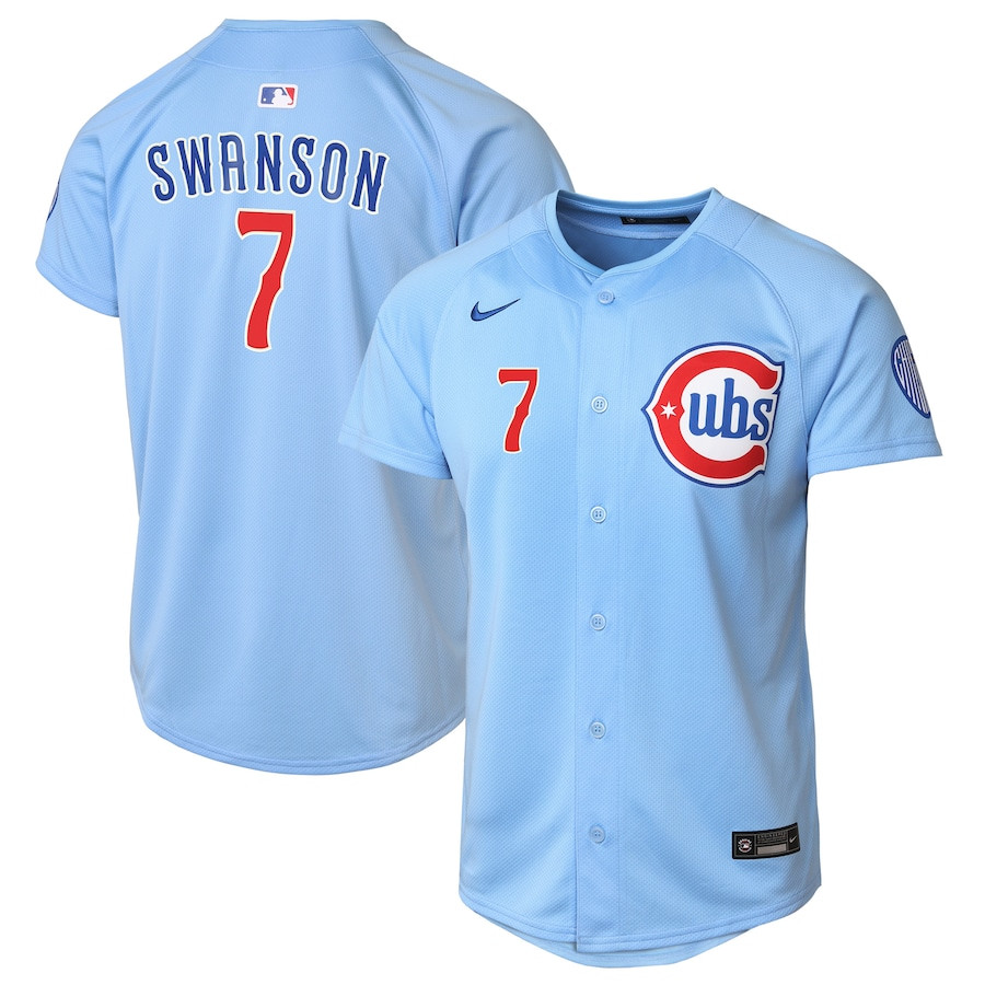 Dansby Swanson 7 Chicago Cubs Limited Alternate 2 YOUTH Jersey - Baby Blue