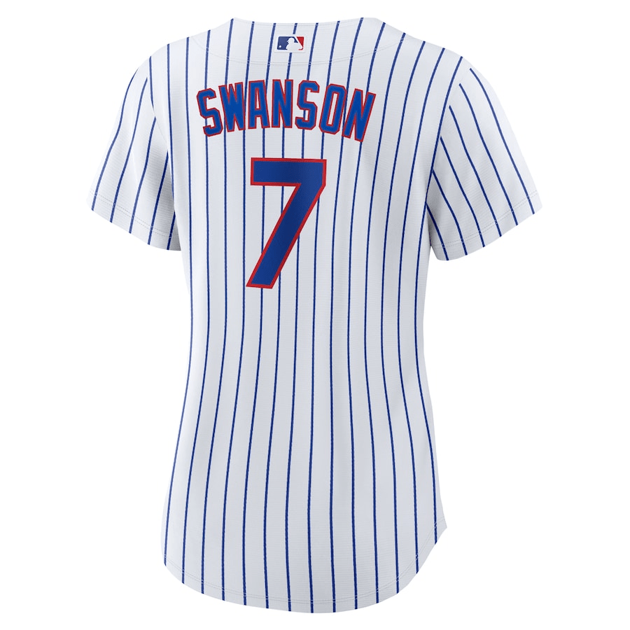 Alternative view of Dansby Swanson 7 Chicago Cubs Women Home Jersey - White