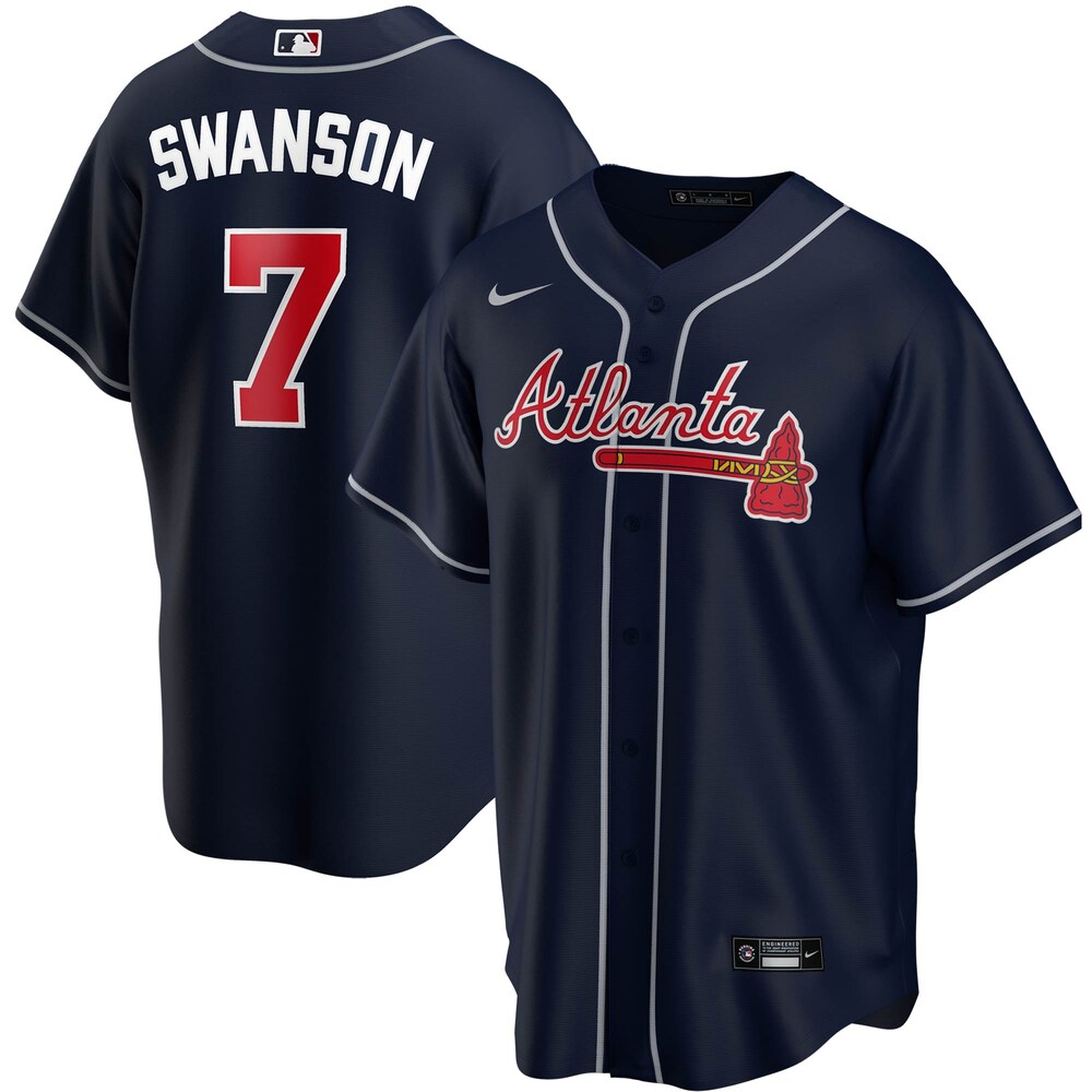 Dansby Swanson Atlanta Braves Alternate 2020 Player Jersey - Navy
