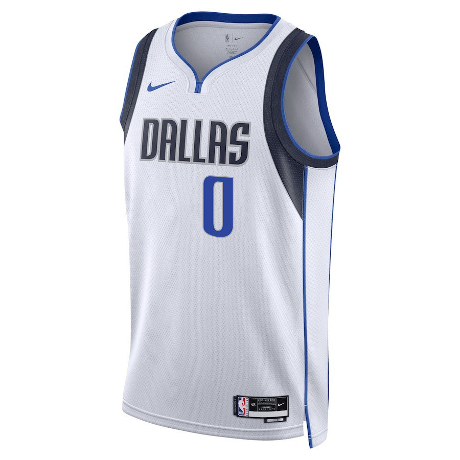 Alternative view of Dante Exum 0 Dallas Mavericks 2024 FINALS PATCH Swingman Jersey - Association Edition - White - JS808 