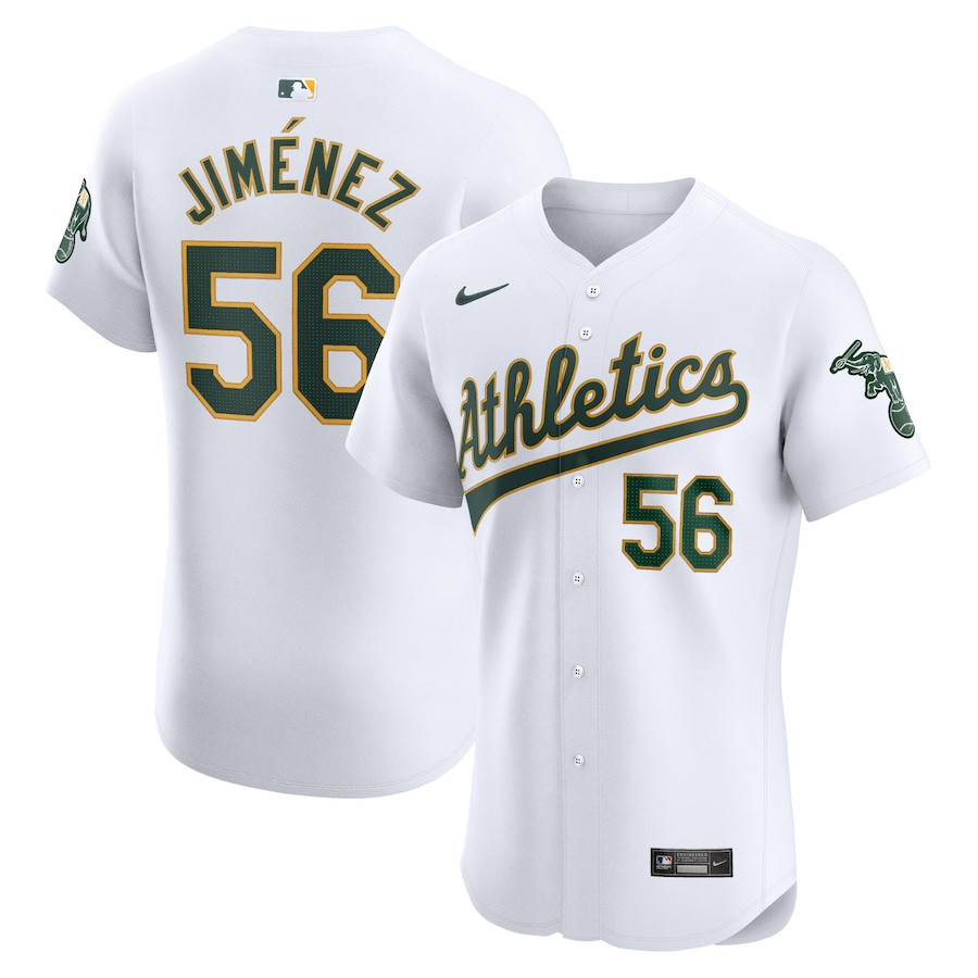 Dany Jimenez 56 Oakland Athletics Home Elite Player Men Jersey - White 