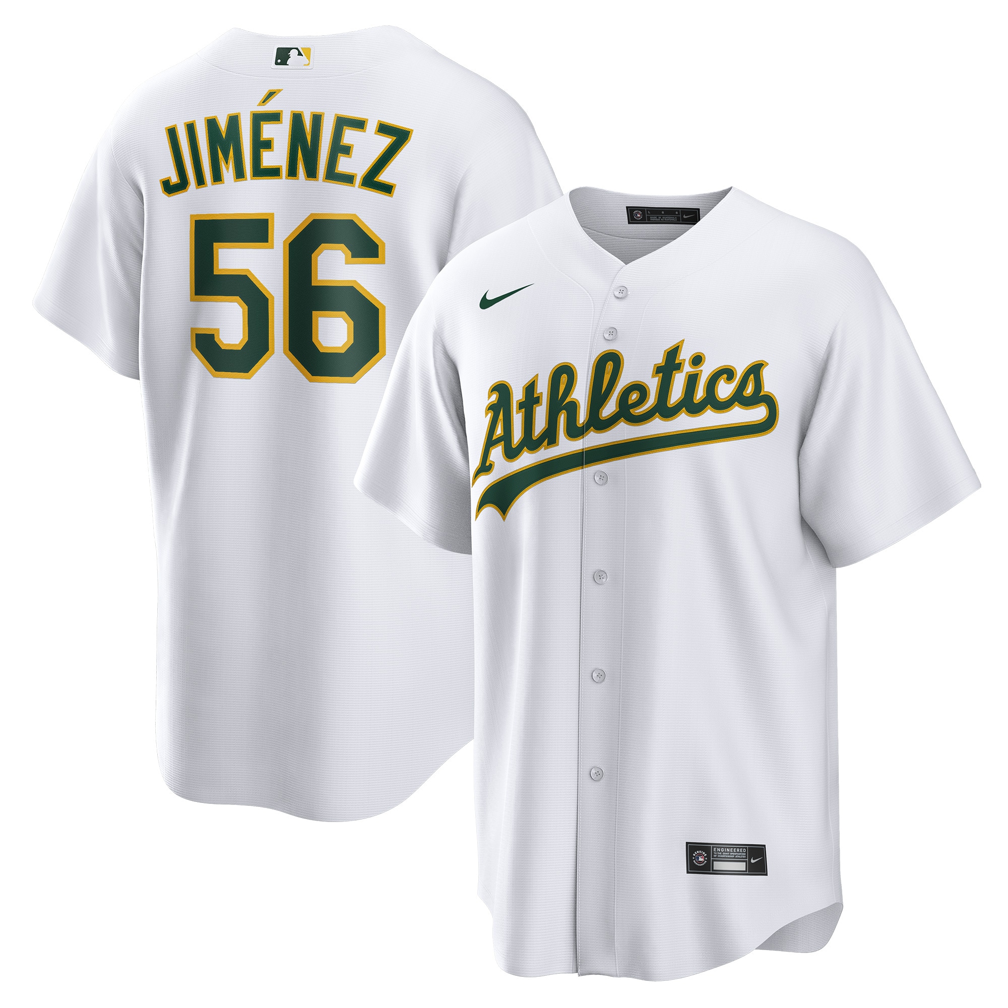 Dany JimÃƒÆ’Ã‚Â©nez Oakland Athletics Home Replica Player Jersey – White