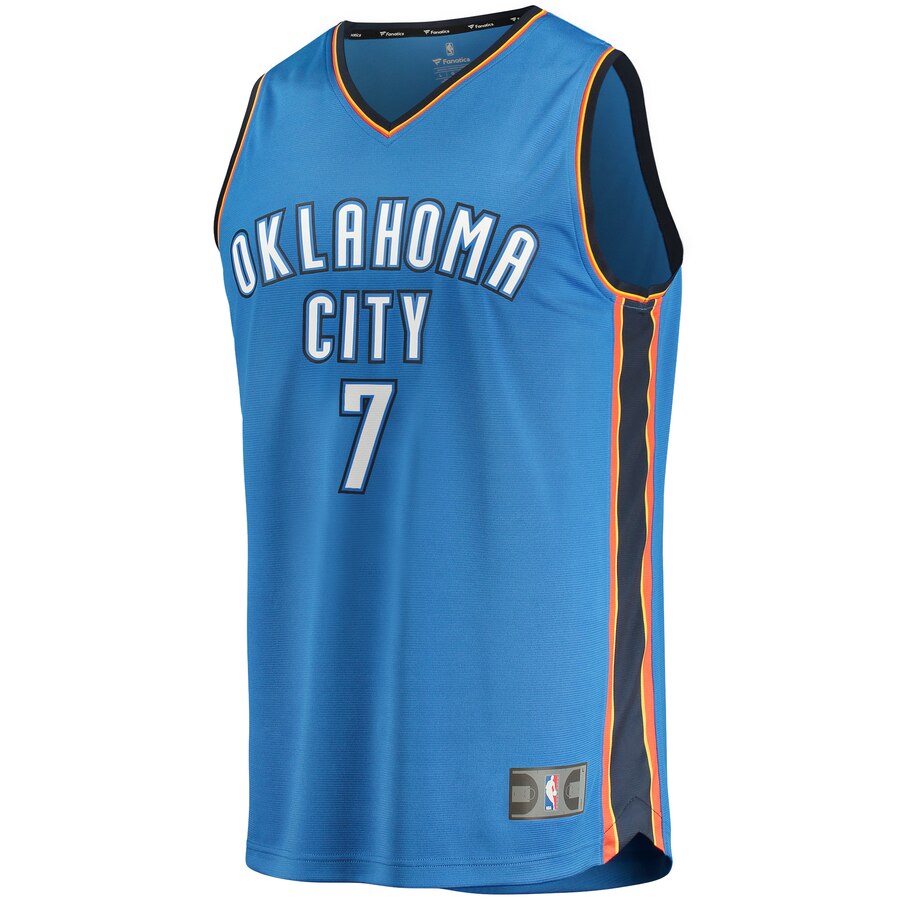Alternative view of Darius Bazley Oklahoma City Thunder Fanatics Branded Fast Break Replica Jersey Blue - Icon Edition