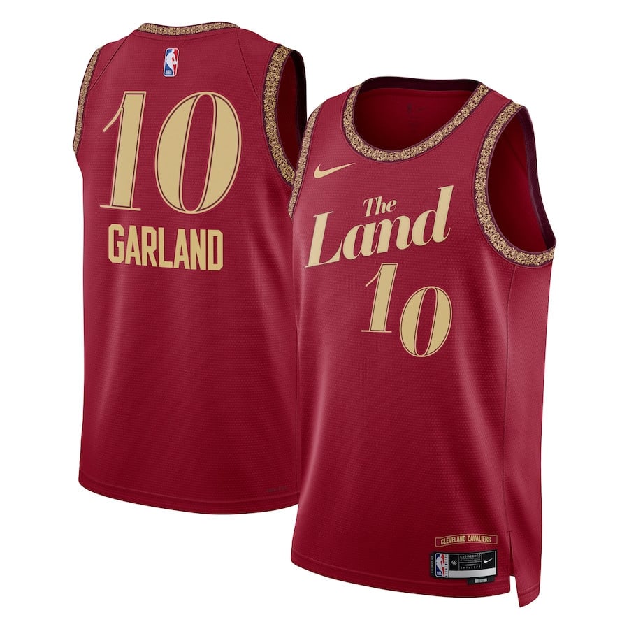 Darius Garland 10 Cleveland Cavaliers 2023/24 City Edition Swingman Jersey - Wine - JS448