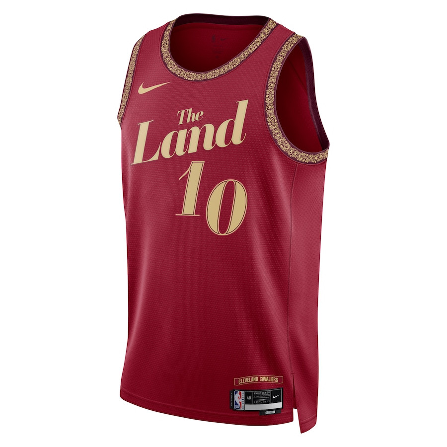 Alternative view of Darius Garland 10 Cleveland Cavaliers 2023/24 City Edition Swingman Jersey - Wine - JS448