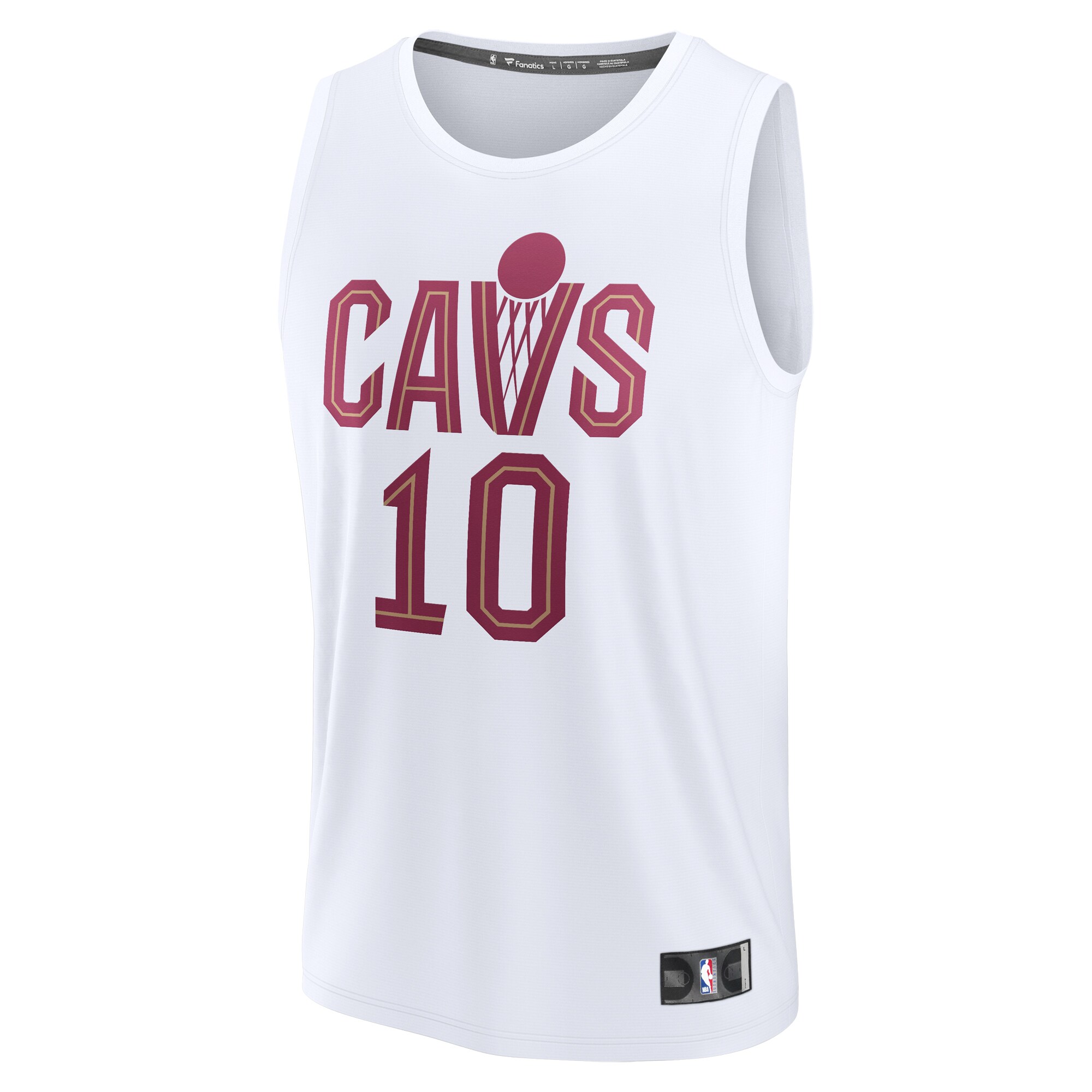 Alternative view of Darius Garland Cleveland Cavaliers Fanatics Fast Break Replica Player Jersey - Association Edition - White