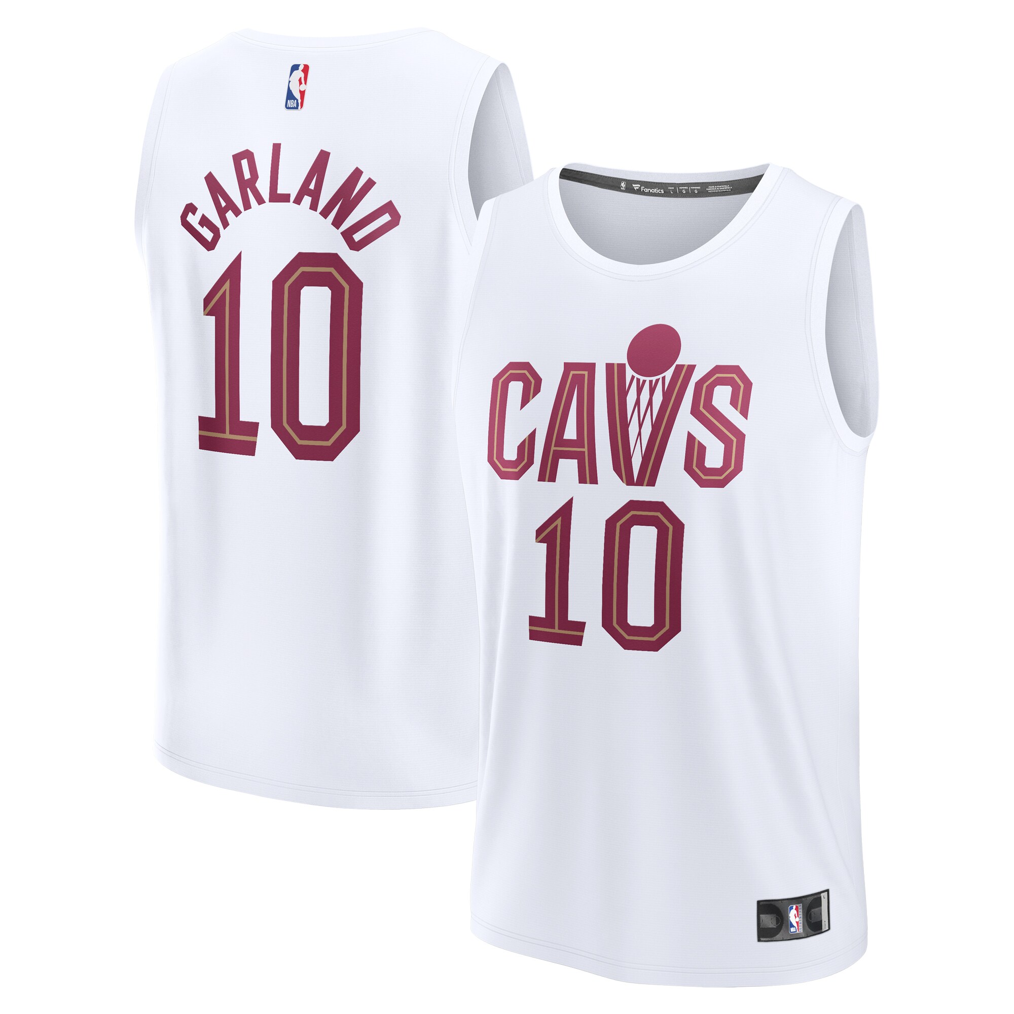 Darius Garland Cleveland Cavaliers Fanatics Fast Break Replica Player Jersey - Association Edition - White