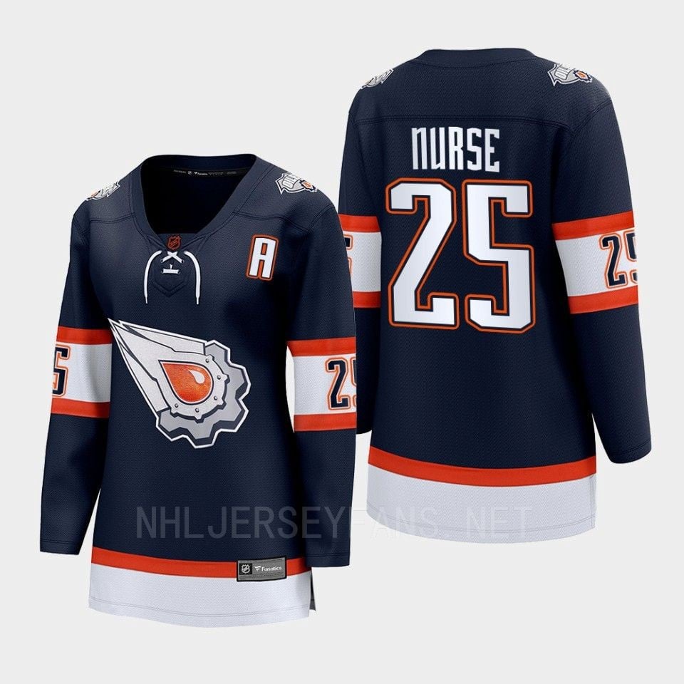 Darnell Nurse 25 Edmonton Oilers 2022 Special Edition 2.0 Women Breakaway Player Retro Jersey Navy - JS515 