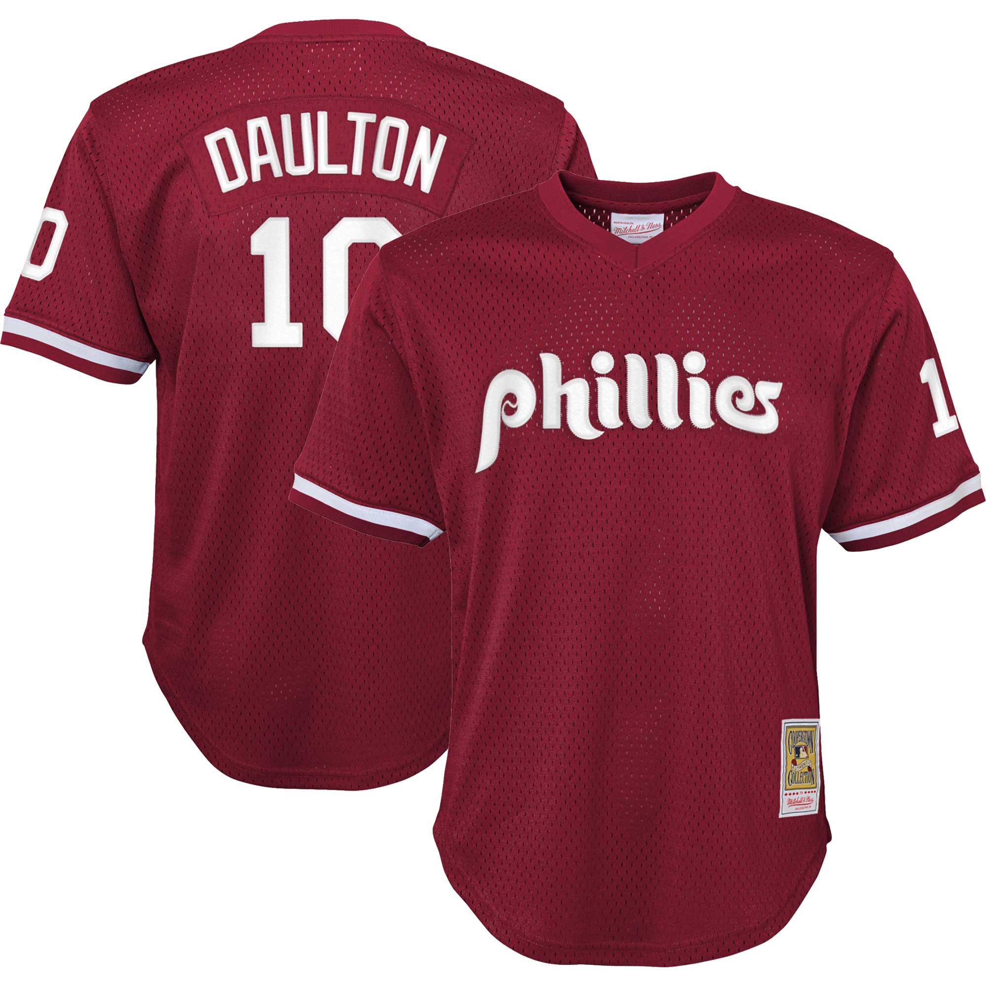 Darren Daulton Philadelphia Phillies Mitchell & Ness Youth Cooperstown CollectionÃƒâ€šÃ‚Â mesh Batting Practice Jersey - Burgundy
