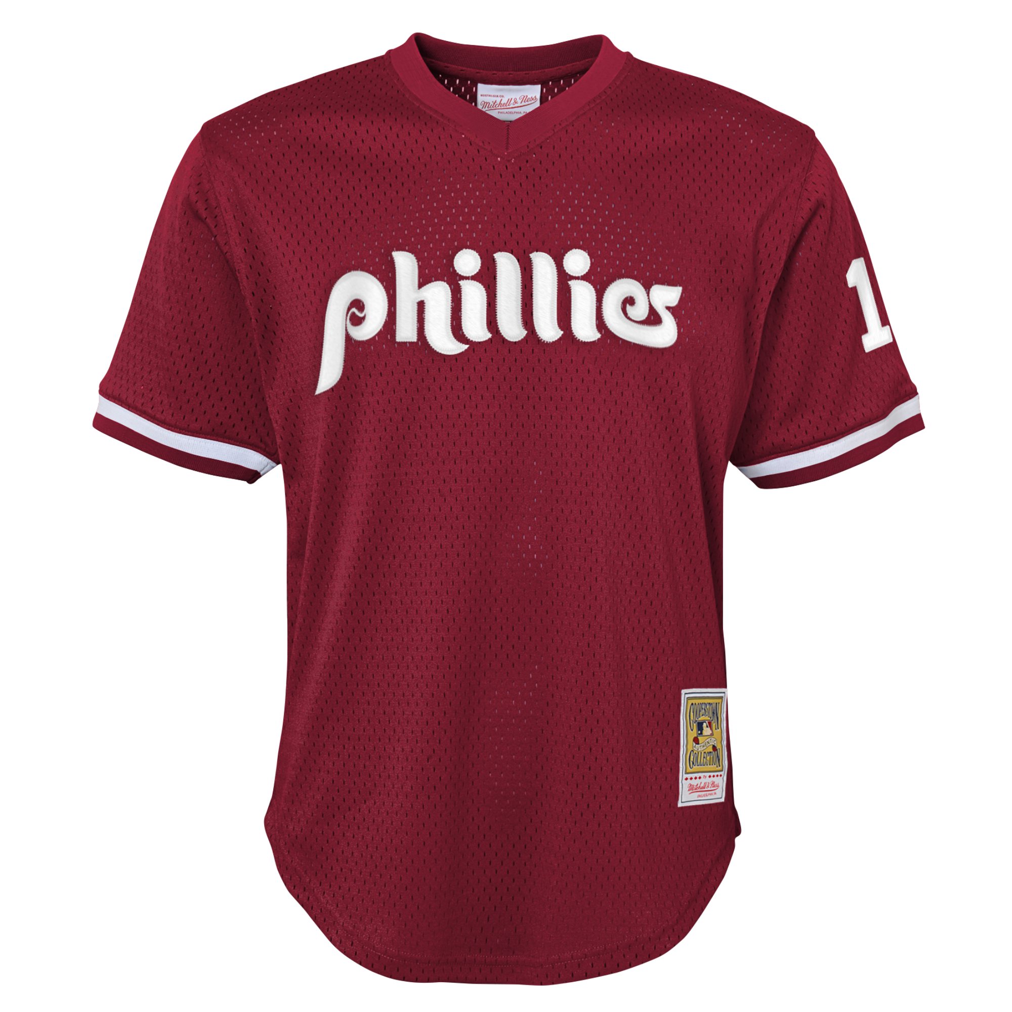 Alternative view of Darren Daulton Philadelphia Phillies Mitchell & Ness Youth Cooperstown CollectionÃƒâ€šÃ‚Â mesh Batting Practice Jersey - Burgundy