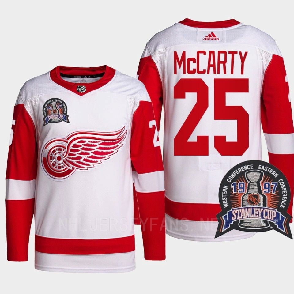 Darren McCarty 25 1997 Stanley Cup Detroit Red Wings Red Jersey 25th Anniversary - JS439 