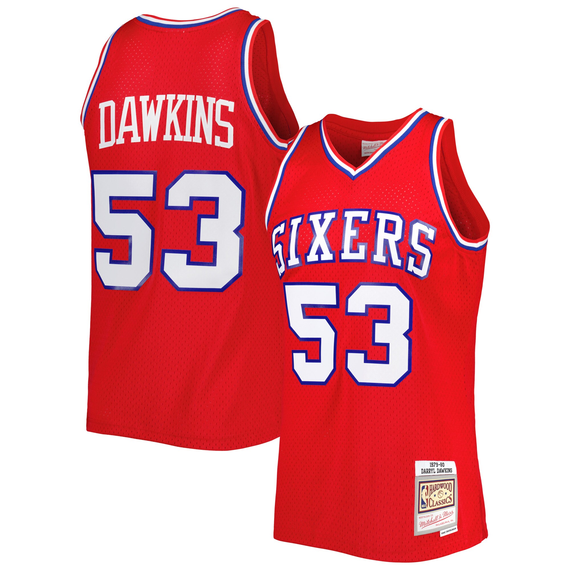 Alternative view of Darryl Dawkins Philadelphia 76ers Mitchell & Ness Hardwood Classics 1979/80 Swingman Jersey - Red