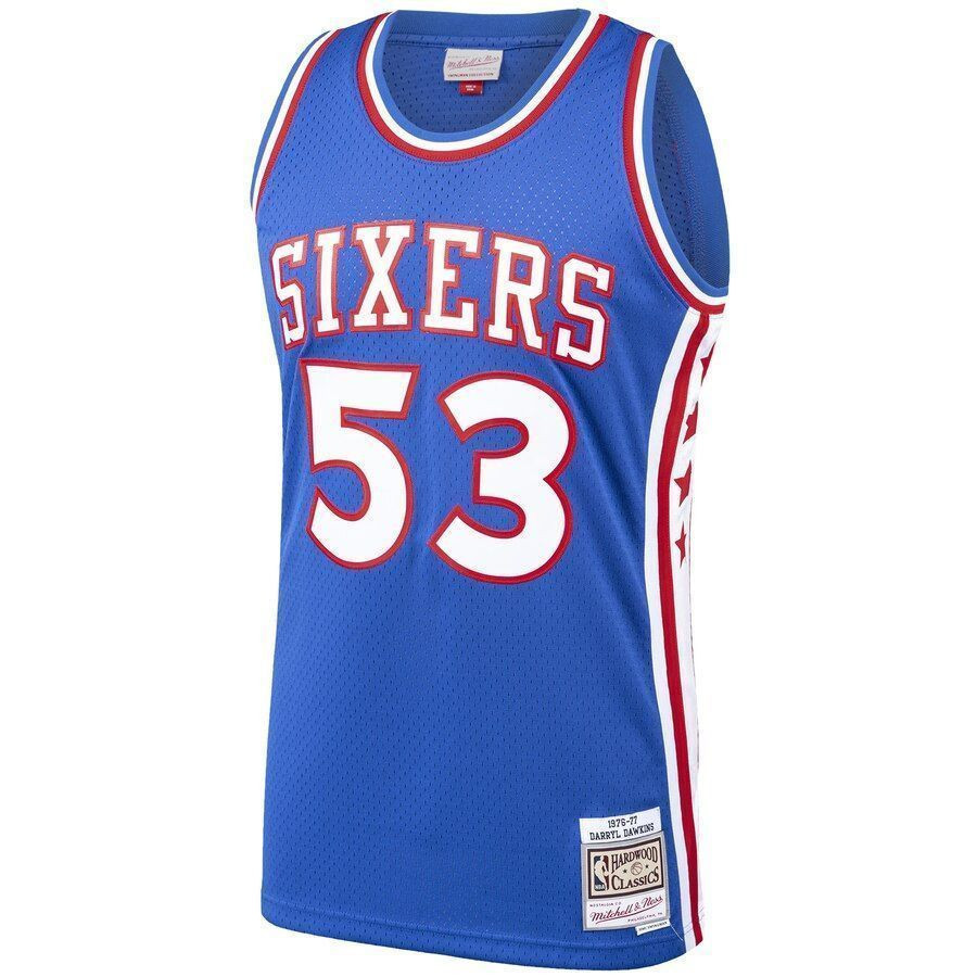 Alternative view of Darryl Dawkins Philadelphia 76ers Mitchell & Ness 1976-77 Hardwood Classics Swingman Jersey - Royal - JS425 
