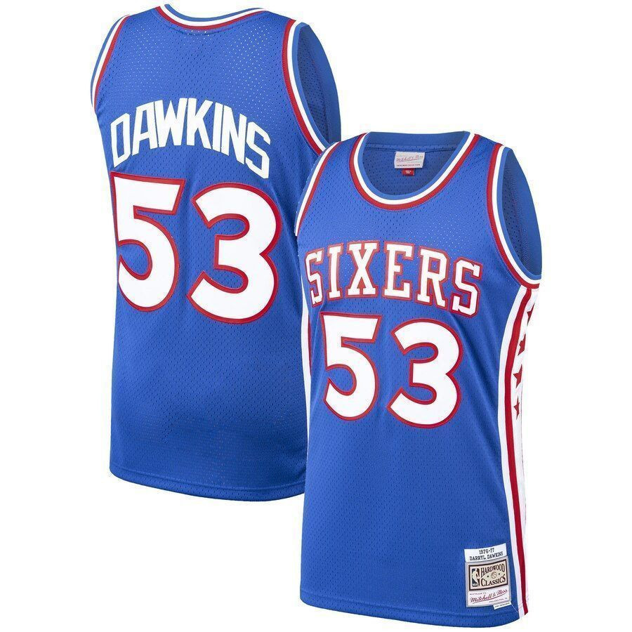 Darryl Dawkins Philadelphia 76ers Mitchell & Ness 1976-77 Hardwood Classics Swingman Jersey - Royal - JS425 