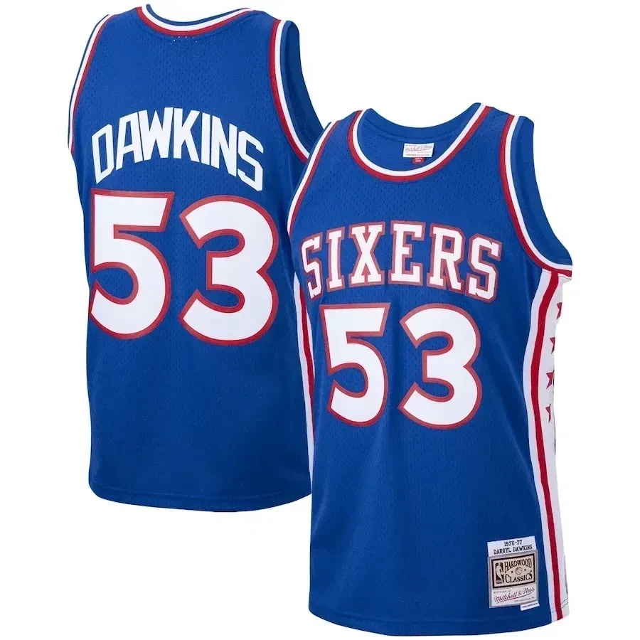 Darryl Dawkins Philadelphia 76ers Mitchell & Ness 1976-77 Hardwood Classics Swingman Player Jersey - Royal - JS694 