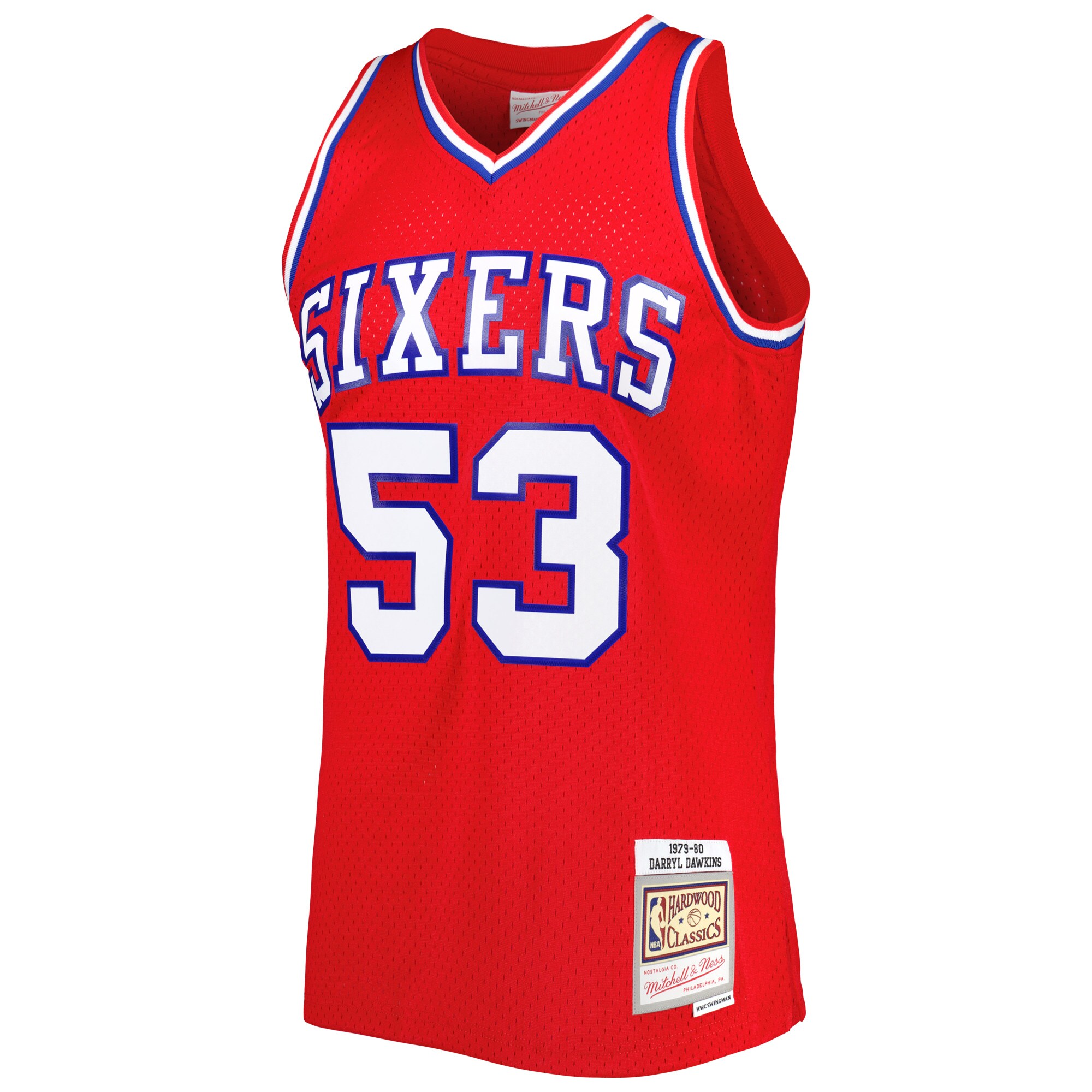 Alternative view of Darryl Dawkins Philadelphia 76ers Mitchell & Ness Hardwood Classics 1979/80 Swingman Jersey - Red