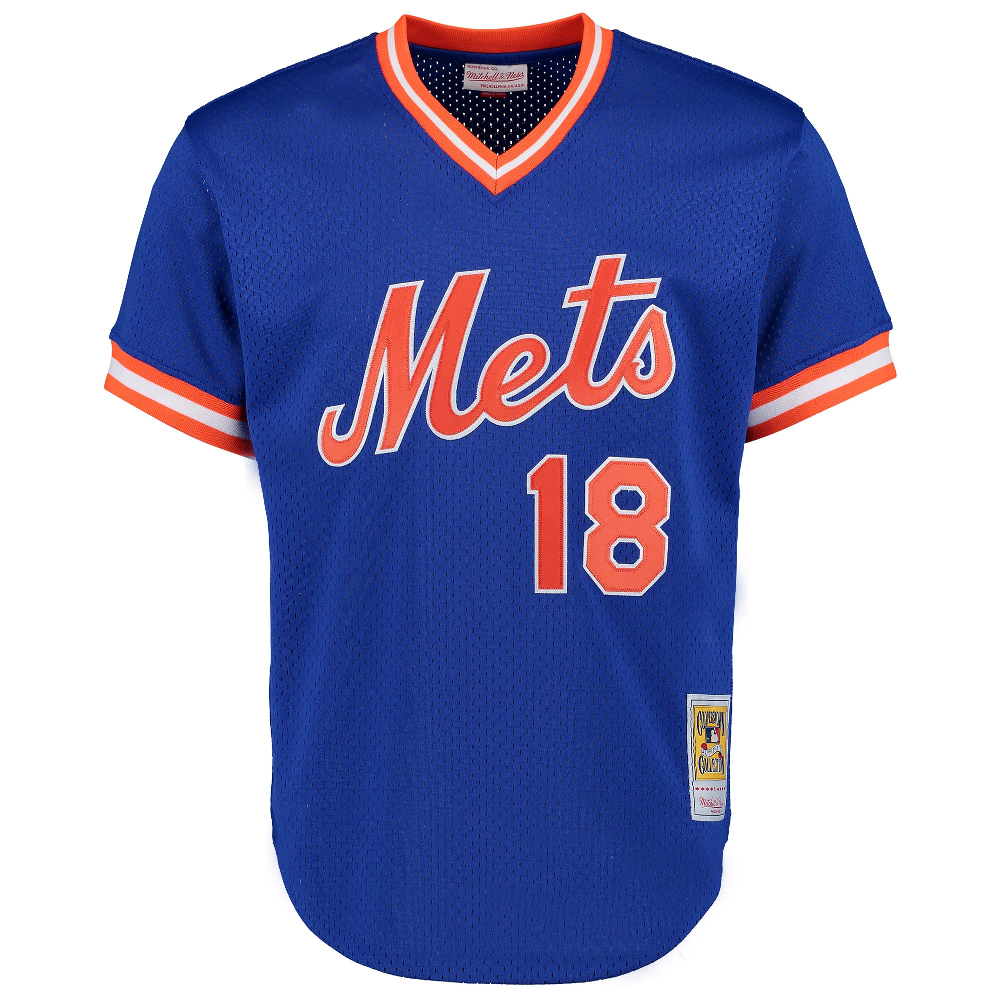 Alternative view of Darryl Strawberry New York Mets Mitchell & Ness Cooperstown Mesh Batting Practice Jersey - Royal