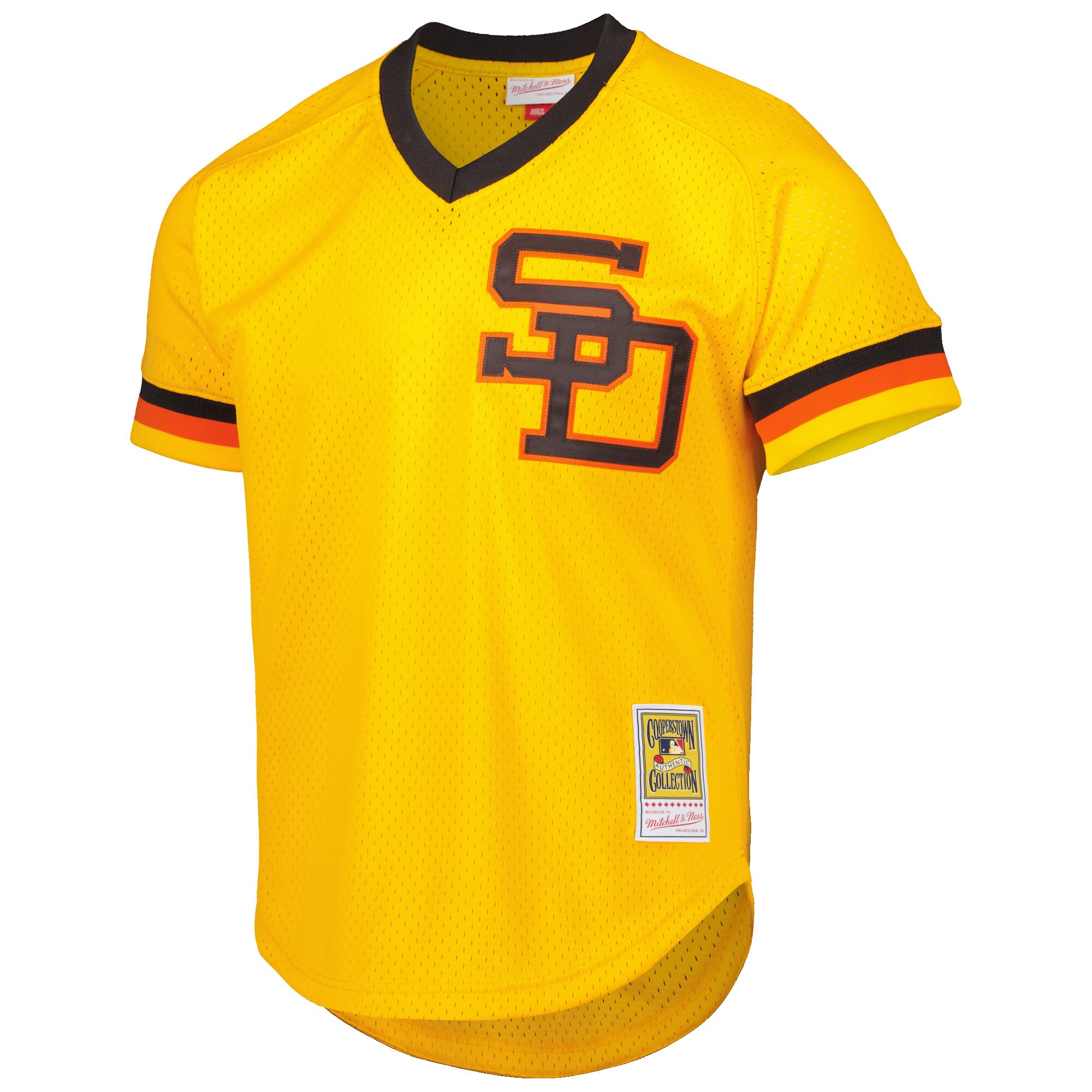 Alternative view of Dave Winfield San Diego Padres Mitchell & Ness Cooperstown Collection Mesh Batting Practice Jersey - Gold