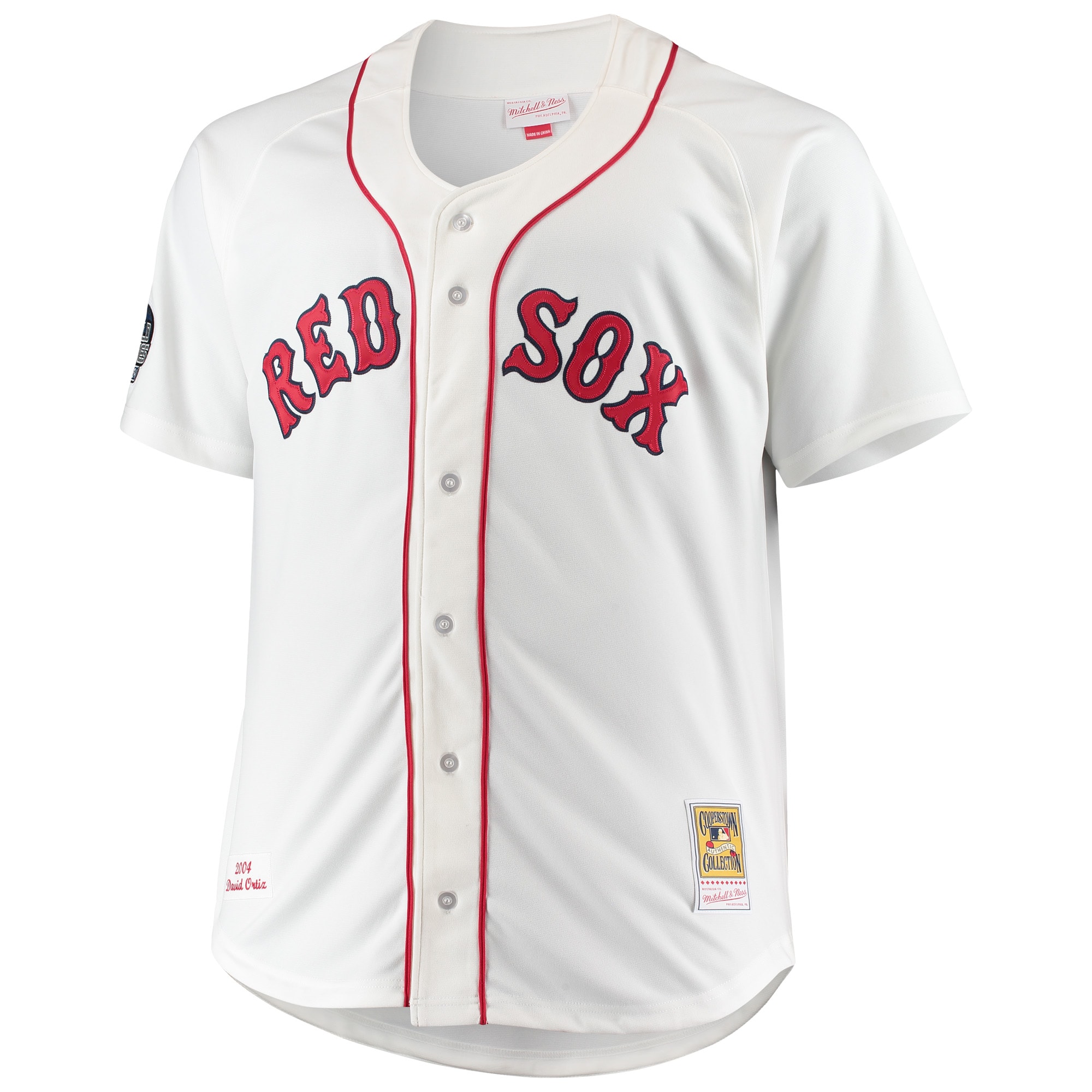 Alternative view of David Ortiz Boston Red Sox Mitchell & Ness Big & Tall Home Authentic Player Jersey - White