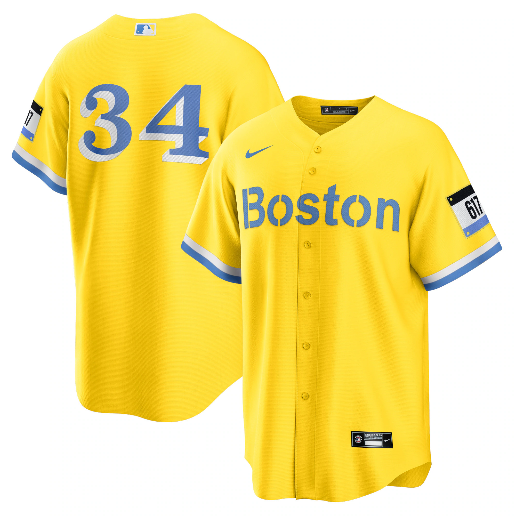 Alternative view of David Ortiz Boston Red Sox Retired Player City Connect Replica Jersey – Gold
