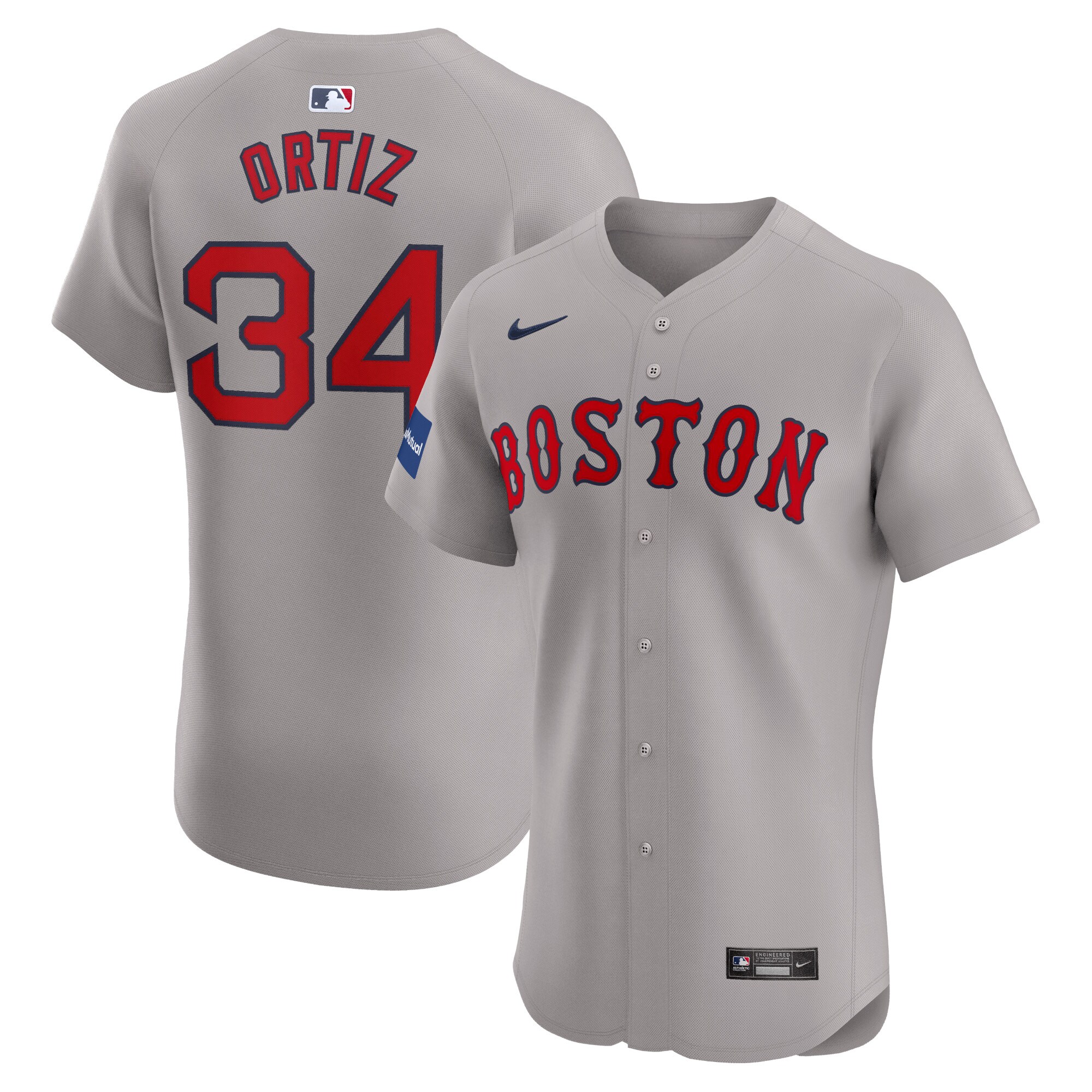 David Ortiz Boston Red Sox Road Elite Player Jersey - Gray