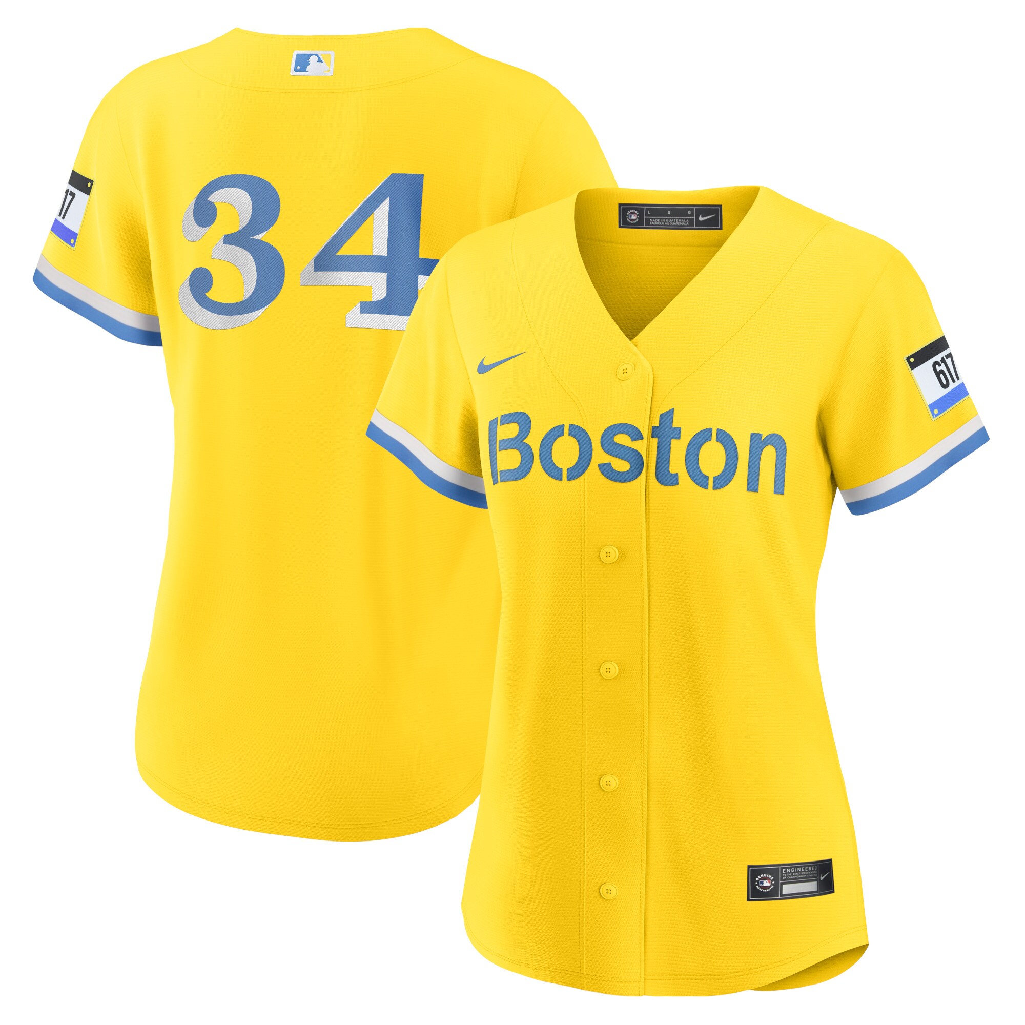 Alternative view of David Ortiz Boston Red Sox Women’s City Connect Replica Player Jersey – Gold