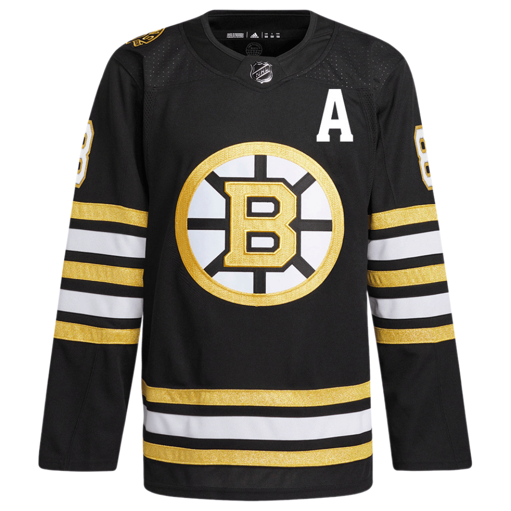 Alternative view of David Pastrňák 88 Boston Bruins 100th Anniversary Primegreen Home Men Jersey - Black - JS154 