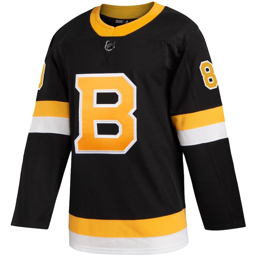 Alternative view of David Pastrnak 88 Boston Bruins Alternate Jersey - Men, Black - JS214 