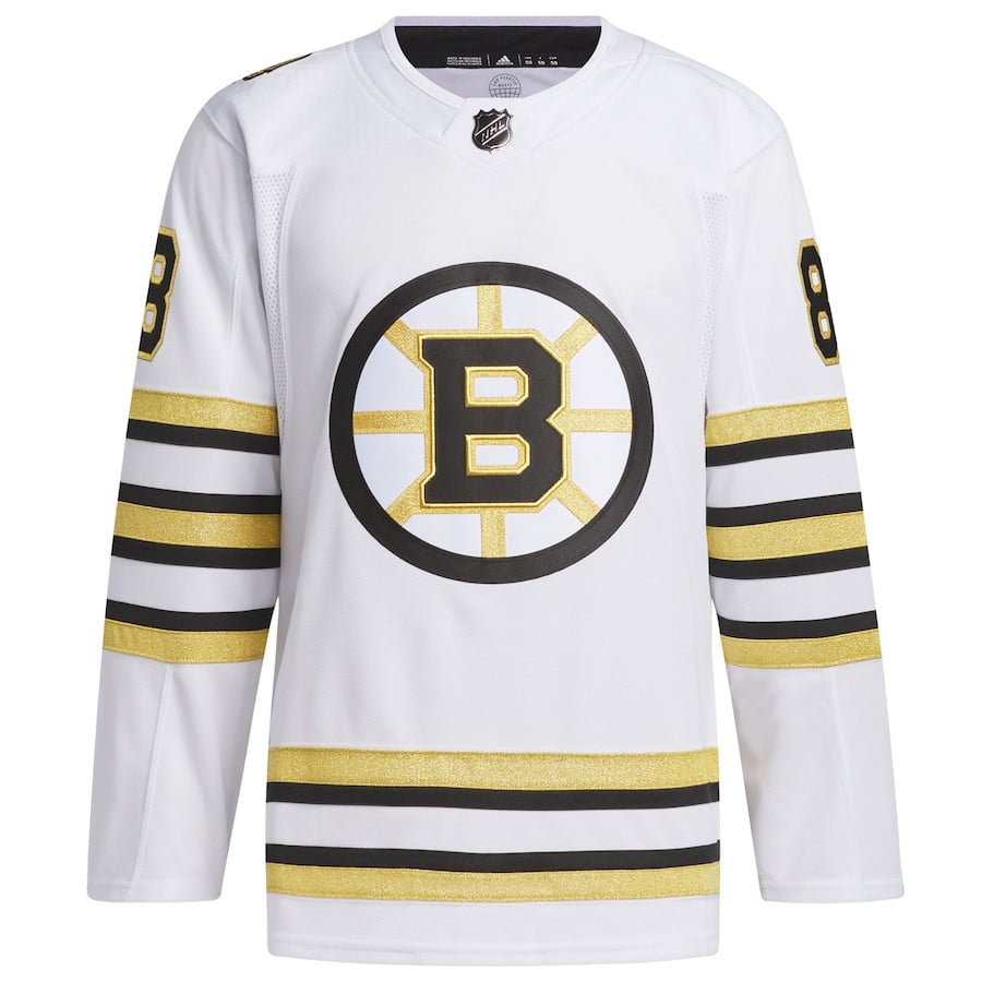 Alternative view of David Pastrnak 88 Boston Bruins Primegreen Men Jersey - White - JS545 