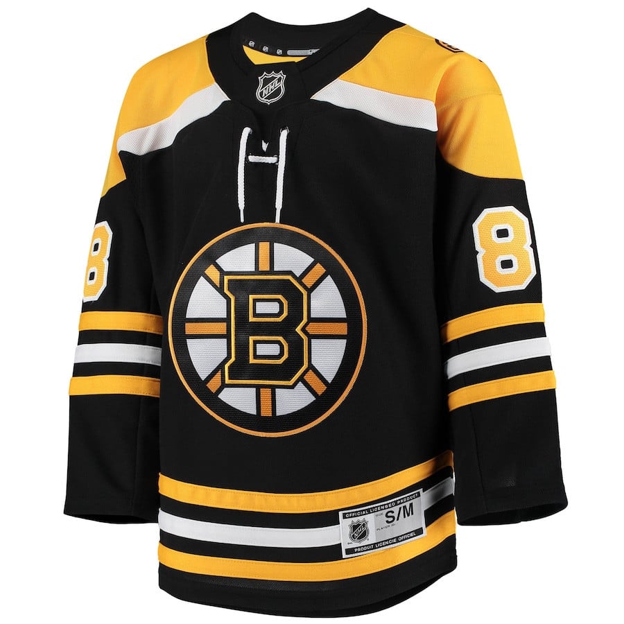 Alternative view of David Pastrnak 88 Boston Bruins Youth Home Jersey - Black - JS955 