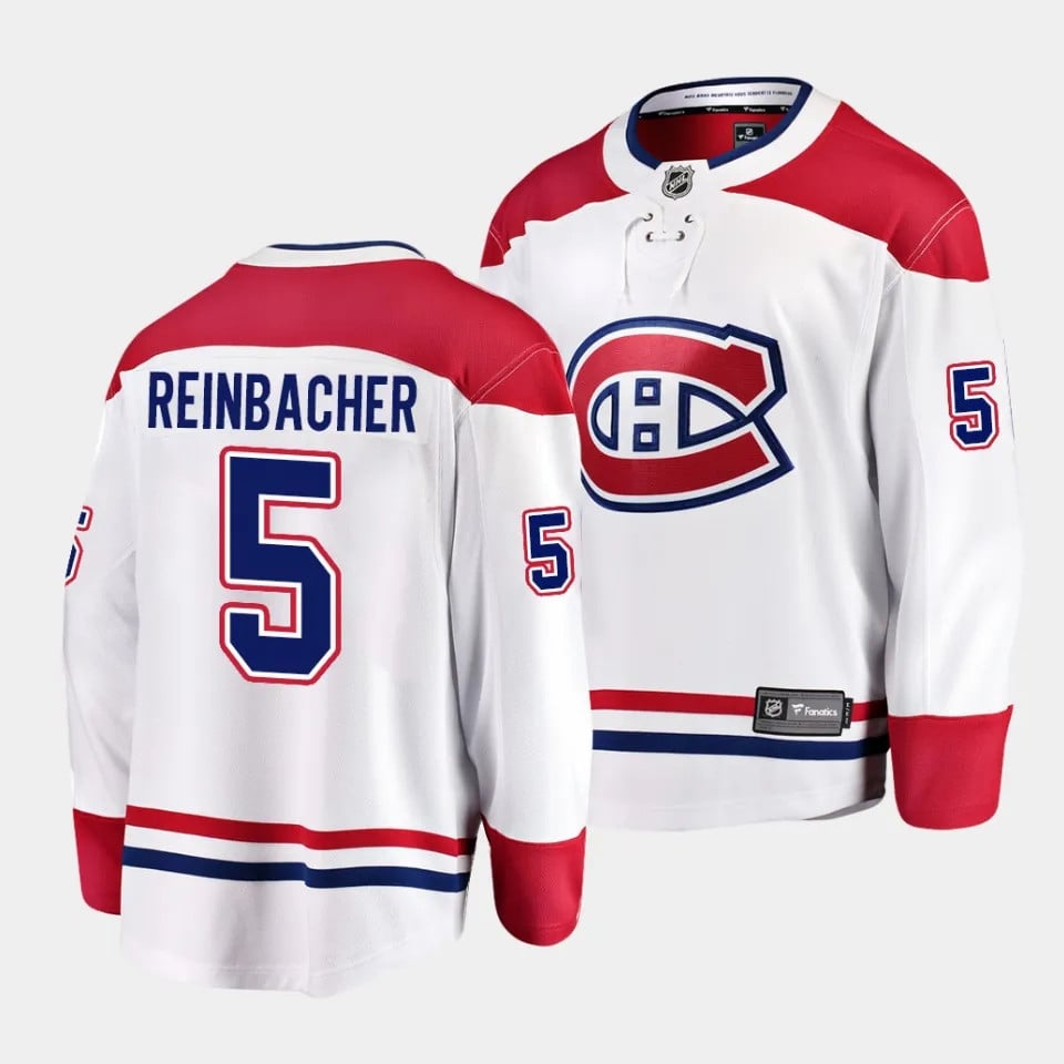 David Reinbacher #5 Montreal Canadiens 2023 Draft Away Men Jersey - White - JS286 