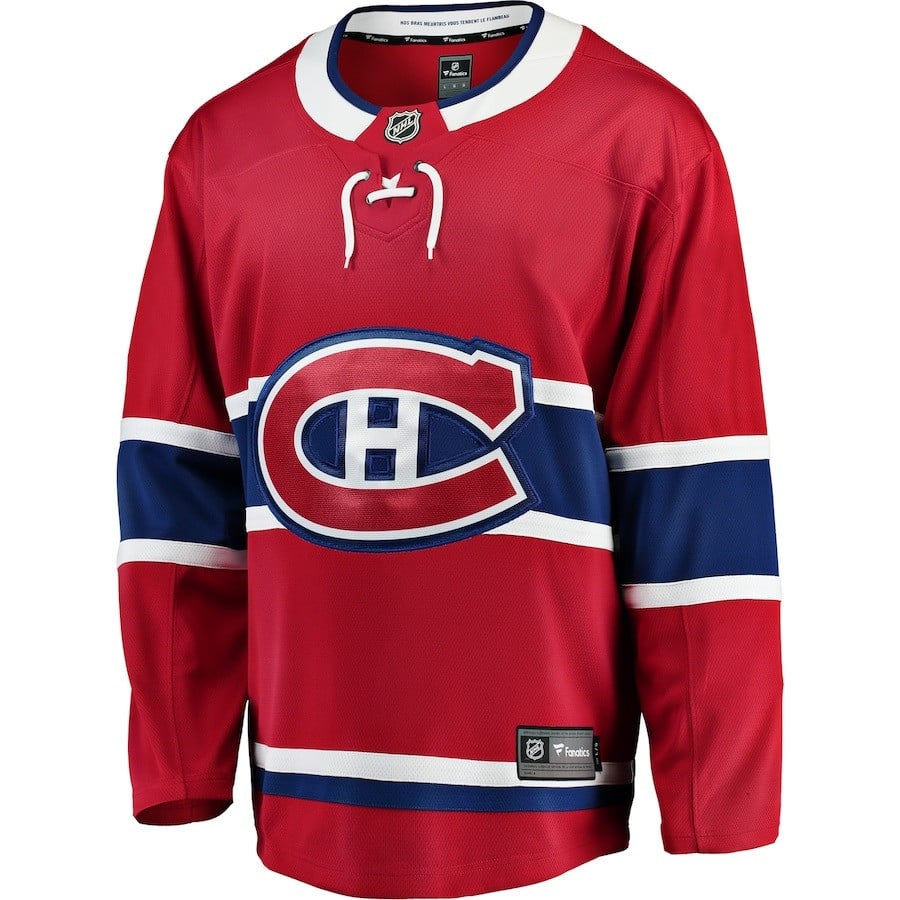 Alternative view of David Reinbacher #5 Montreal Canadiens 2023 Draft Home Men Jersey - Red - JS139 