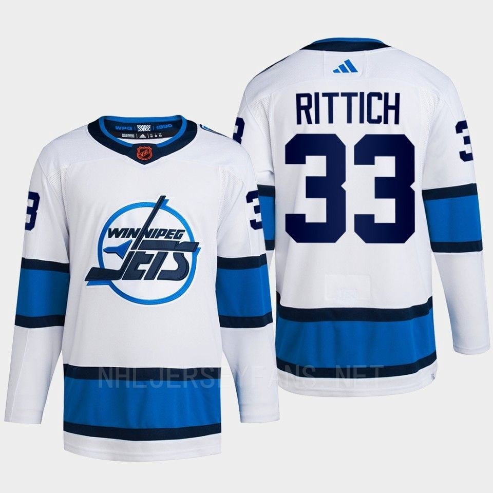 David Rittich 33 Reverse Retro 2.0 2022 Winnipeg Jets White Jersey Primegreen - JS812 