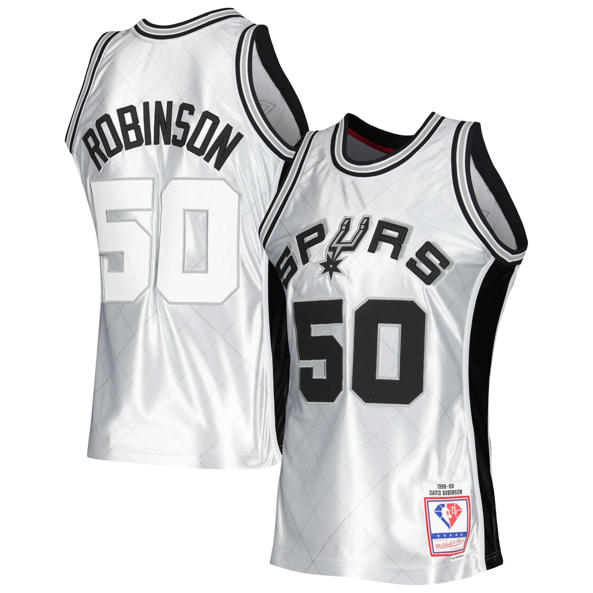 David Robinson San Antonio Spurs Mitchell & Ness 1998/99 Hardwood Classics 75th Anniversary Swingman Jersey - Platinum
