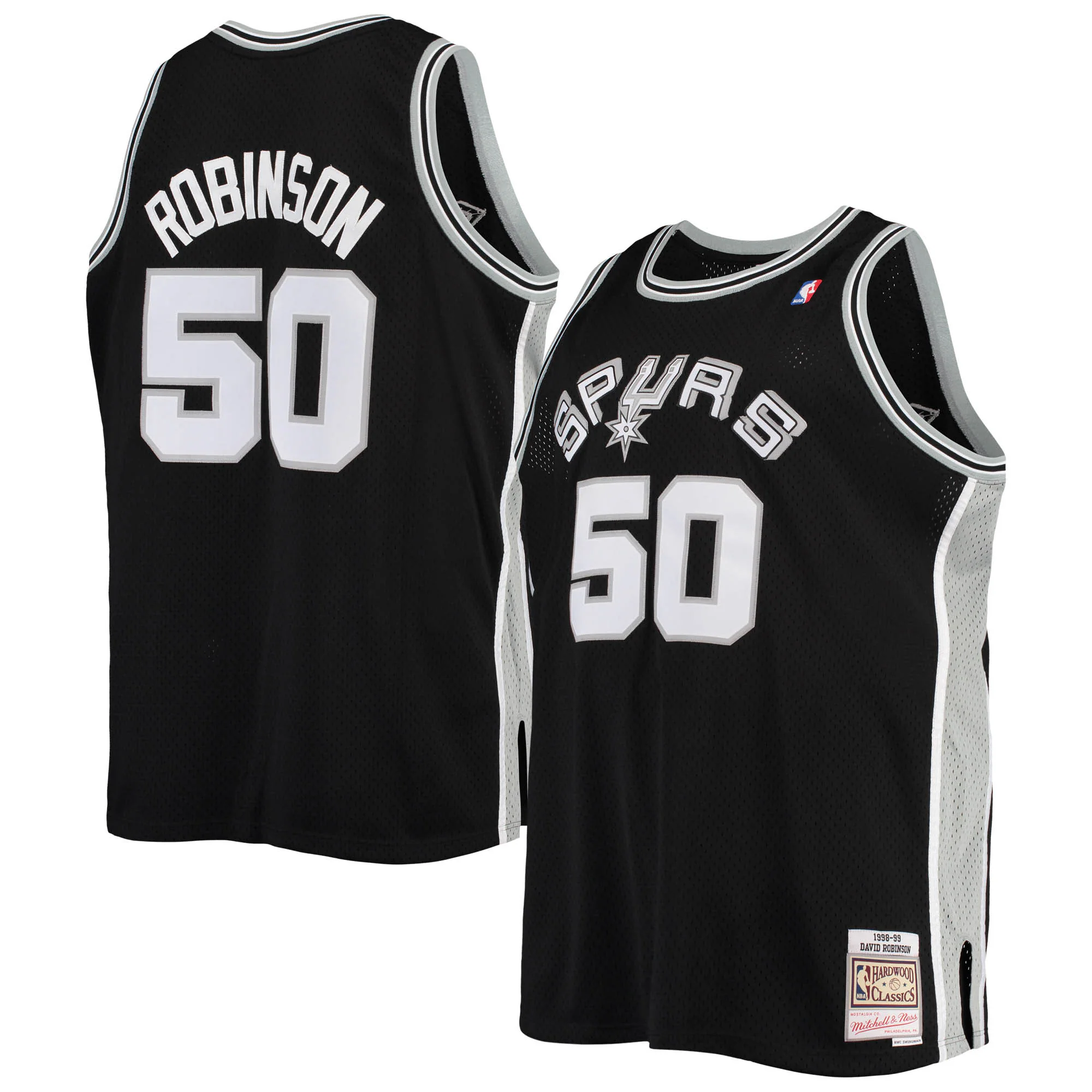Alternative view of David Robinson San Antonio Spurs Mitchell & Ness Big & Tall Hardwood Classics Jersey - Black