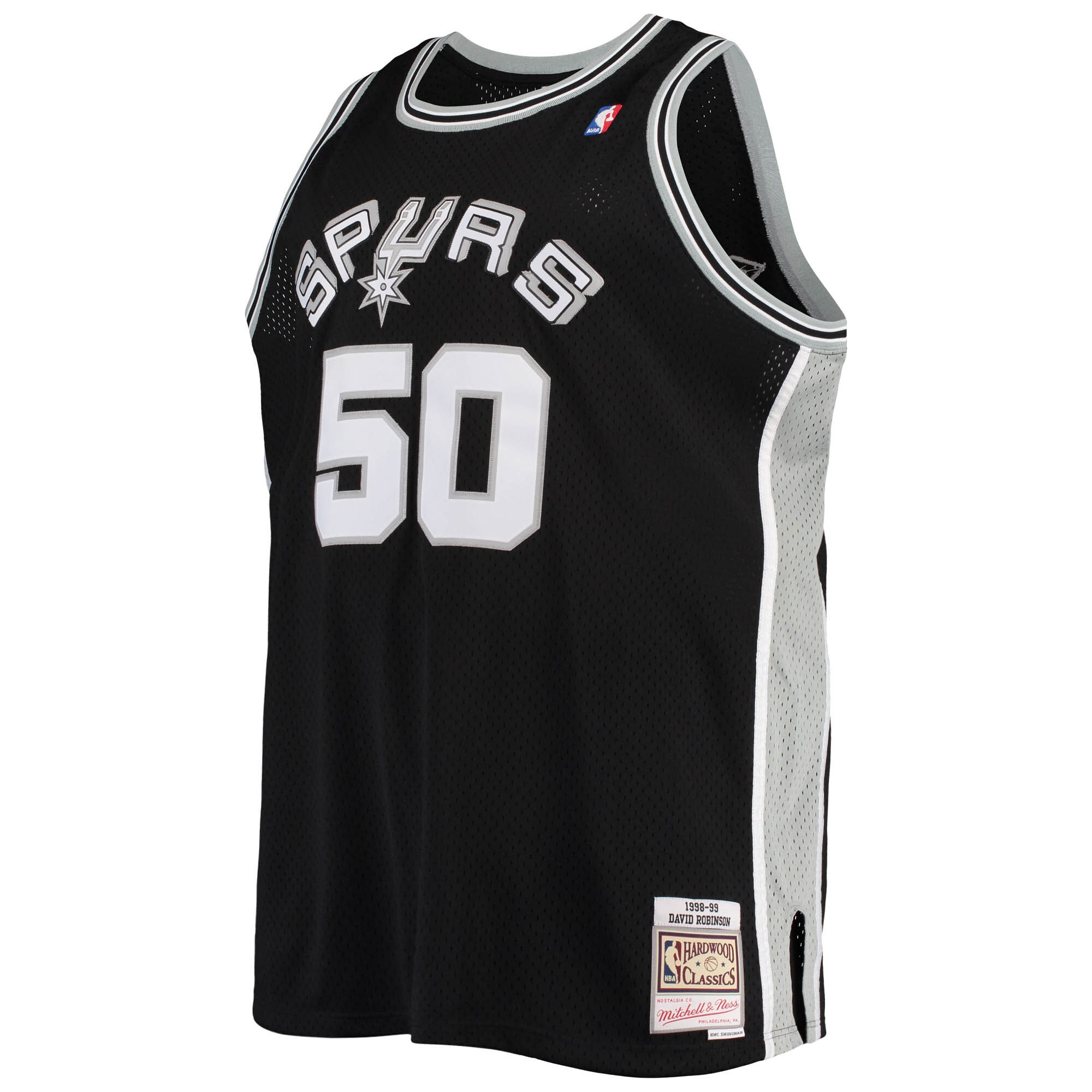 Alternative view of David Robinson San Antonio Spurs Mitchell & Ness 1998/99 Big & Tall Hardwood Classics Swingman Jersey - Black