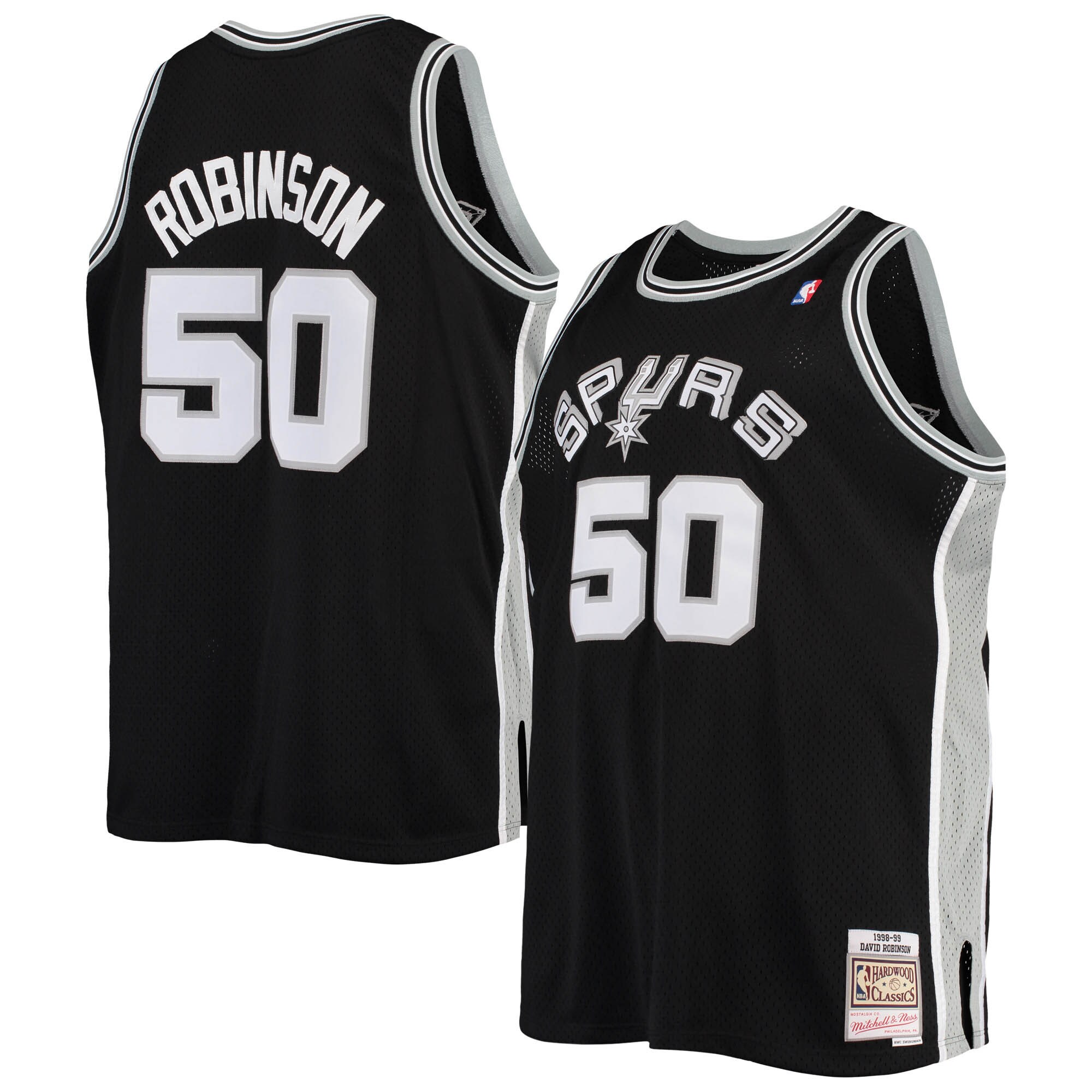 David Robinson San Antonio Spurs Mitchell & Ness 1998/99 Big & Tall Hardwood Classics Swingman Jersey - Black