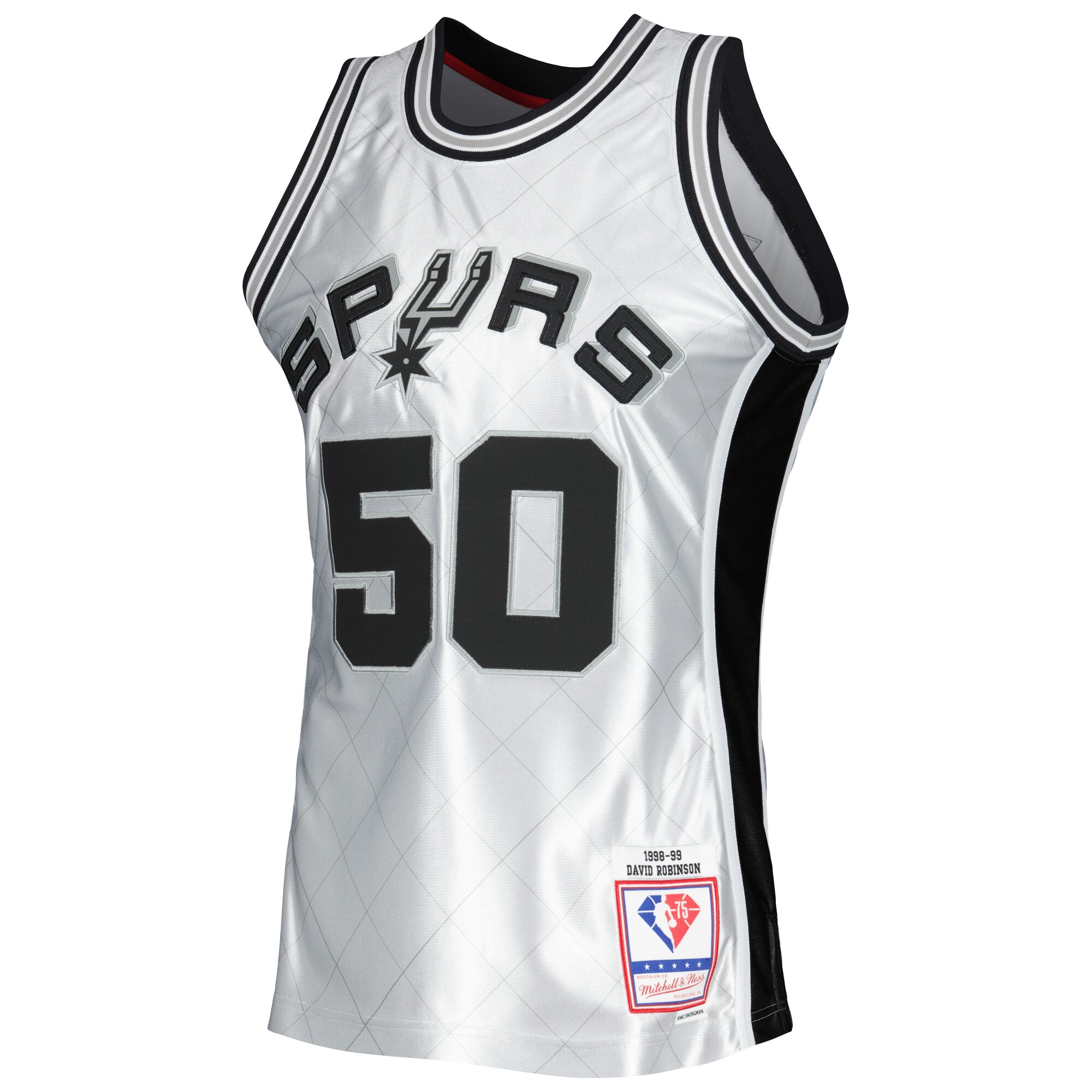 Alternative view of David Robinson San Antonio Spurs Mitchell & Ness 1998/99 Hardwood Classics 75th Anniversary Swingman Jersey - Platinum